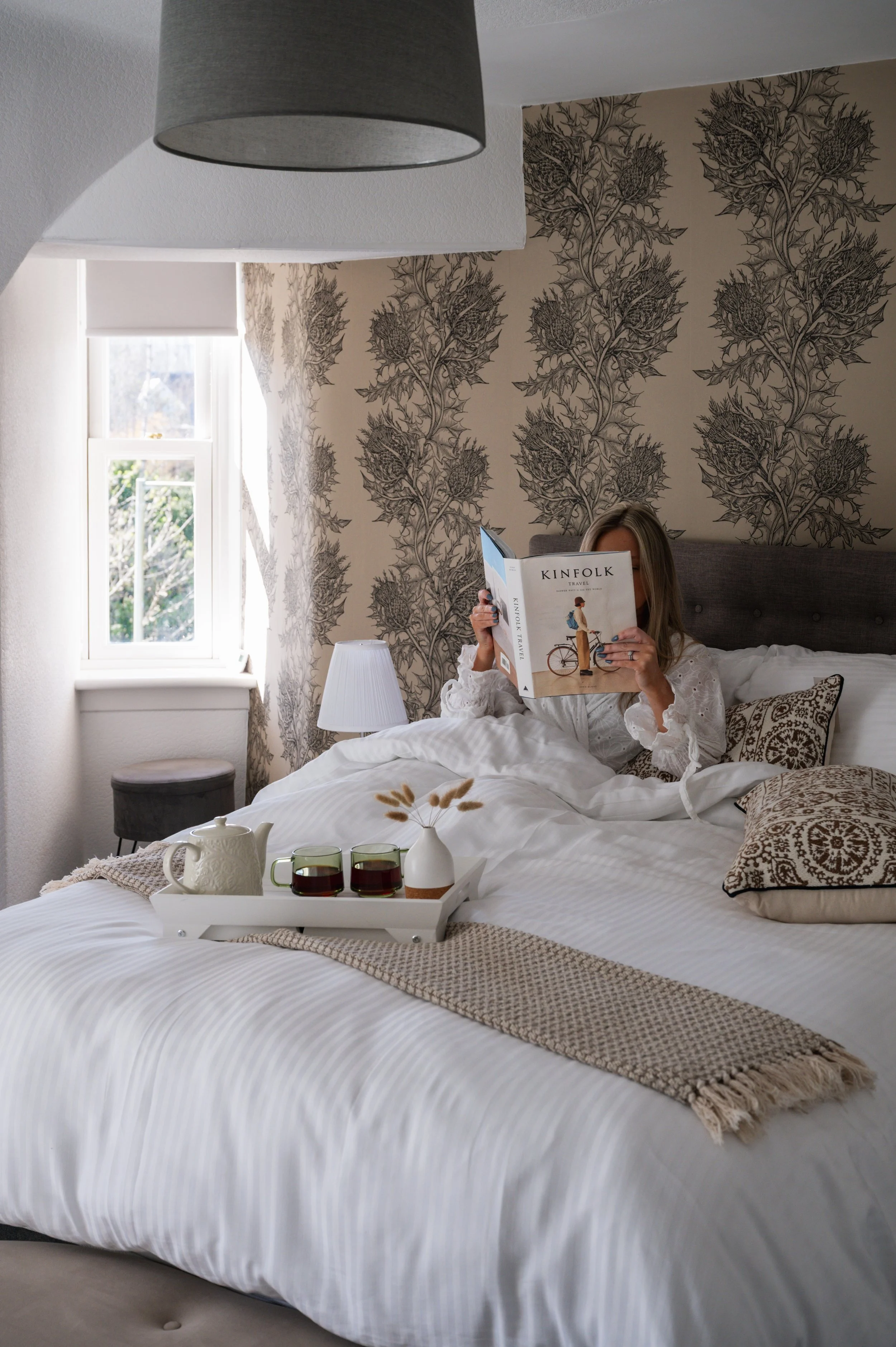 Two-bedroom self-catering apartment interior, Birnam, Dunkeld breakfest in bed.jpg