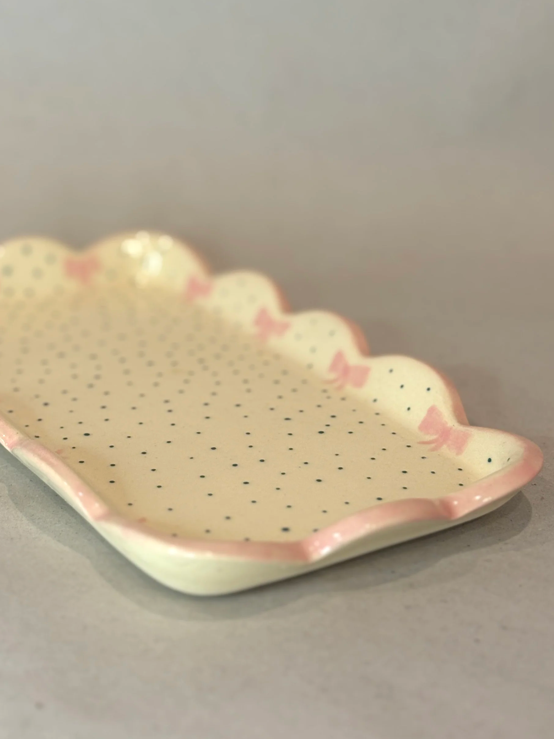 Pink & Navy Bow Tray