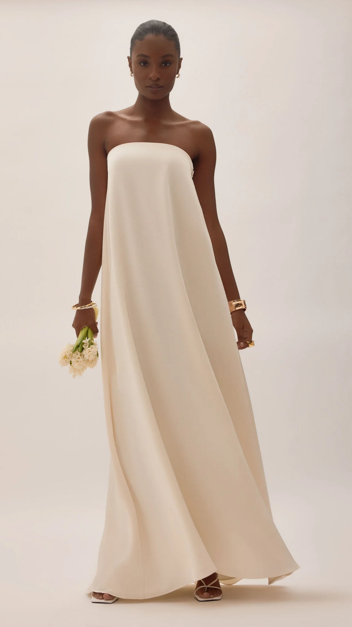 Eira Bridal Bandeau Satin Maxi Dress - £250