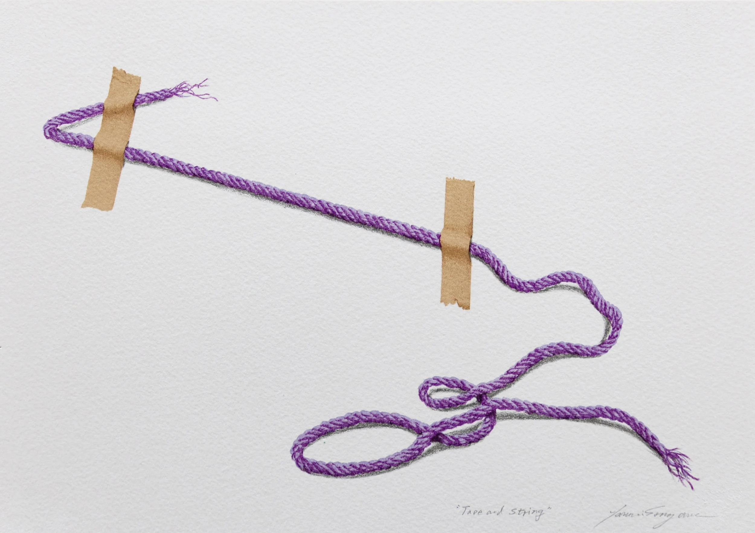 园山晴巳Harumi Sonoyama 胶带和绳 Tape and String平版画lithography 20.5×29cm1981.jpg