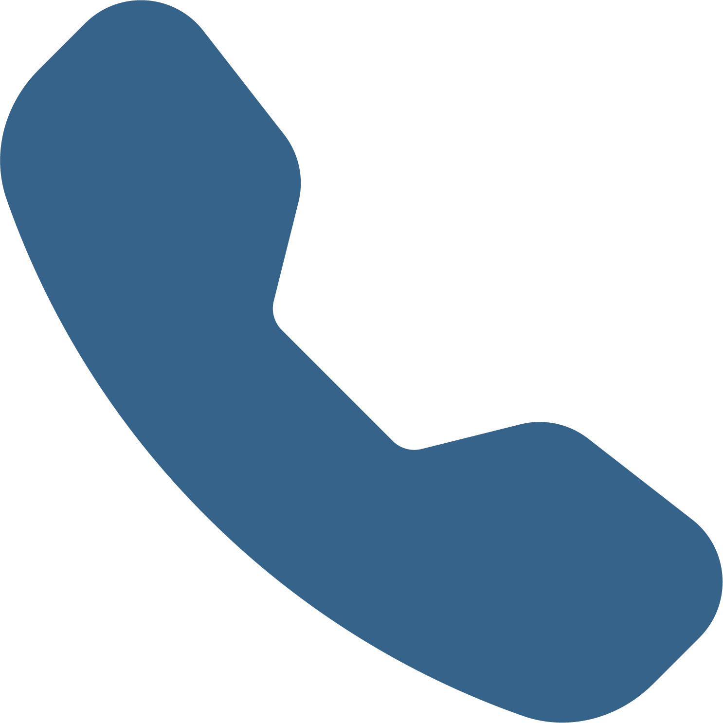 Illustration of a classic telephone handset in dark blue color.