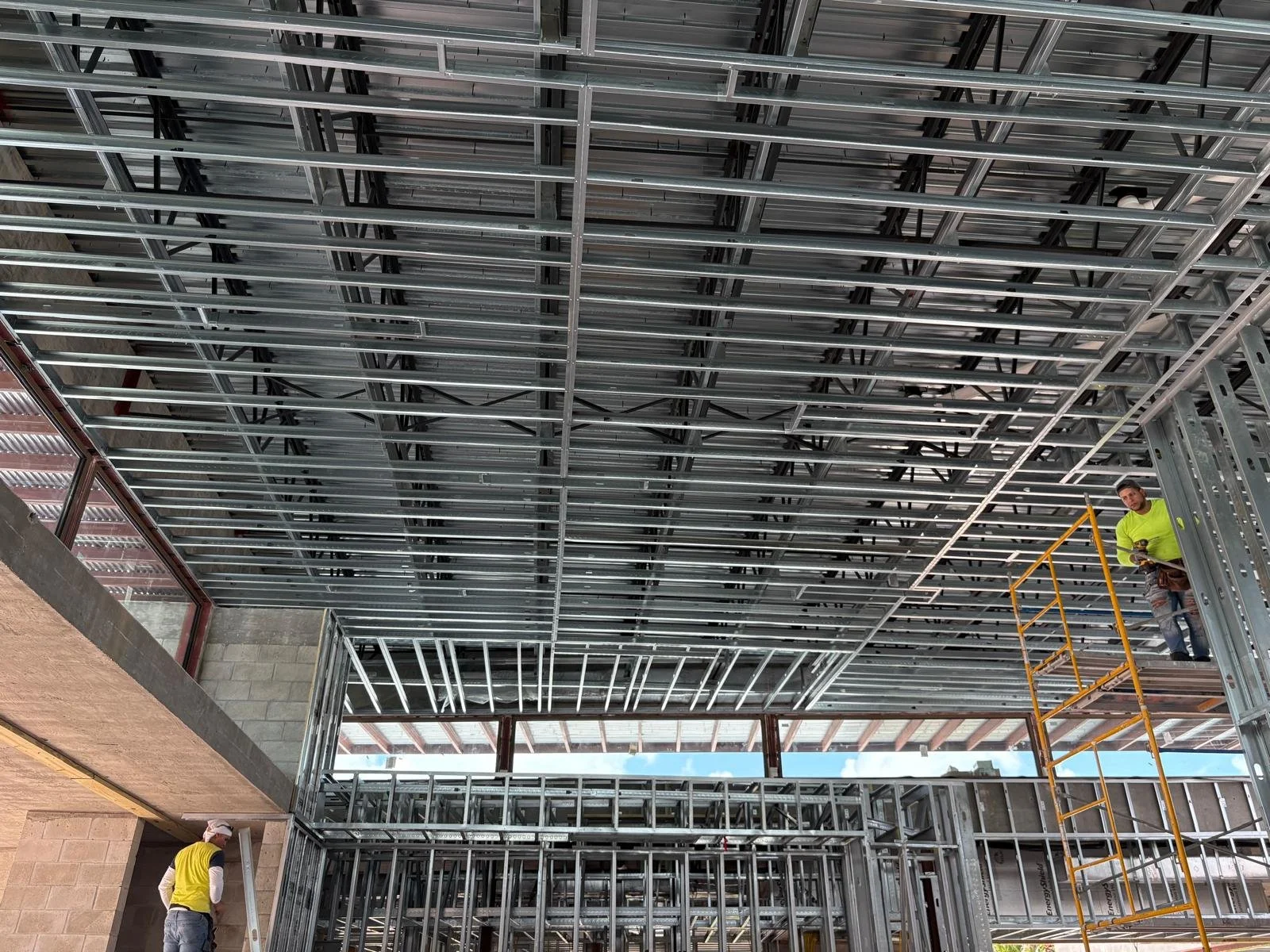 20' ceilings framed down with 20ga metal framing