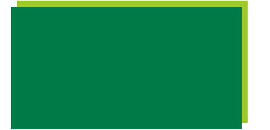 A green card with a yellow border on top and right side.