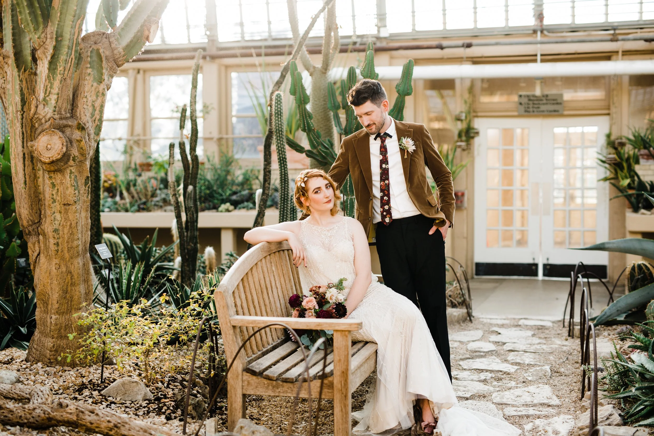 Beautifully Moody 1920’s Garfield Park Conservatory Wedding in Chicago