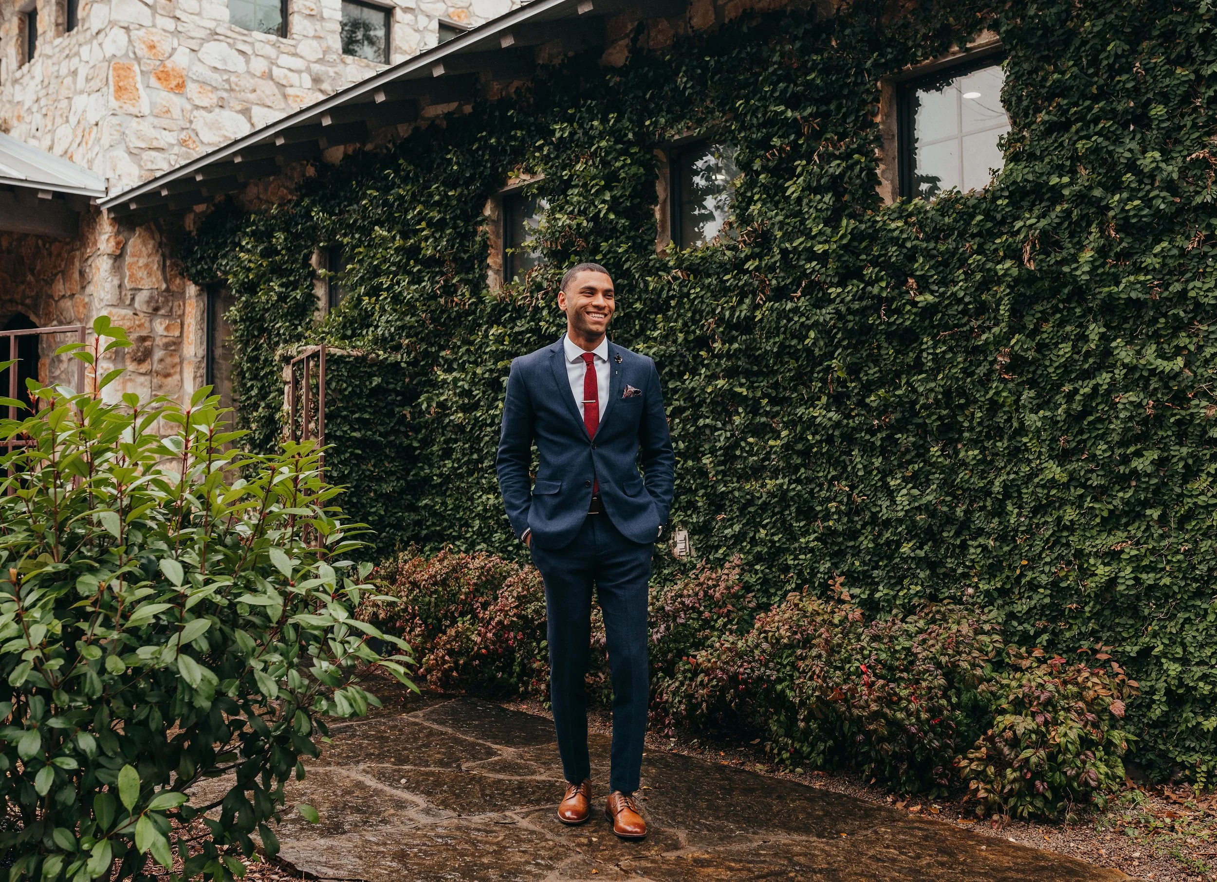 Editorial groom portrait photographed at a Seattle wedding with a modern, documentary approach.
