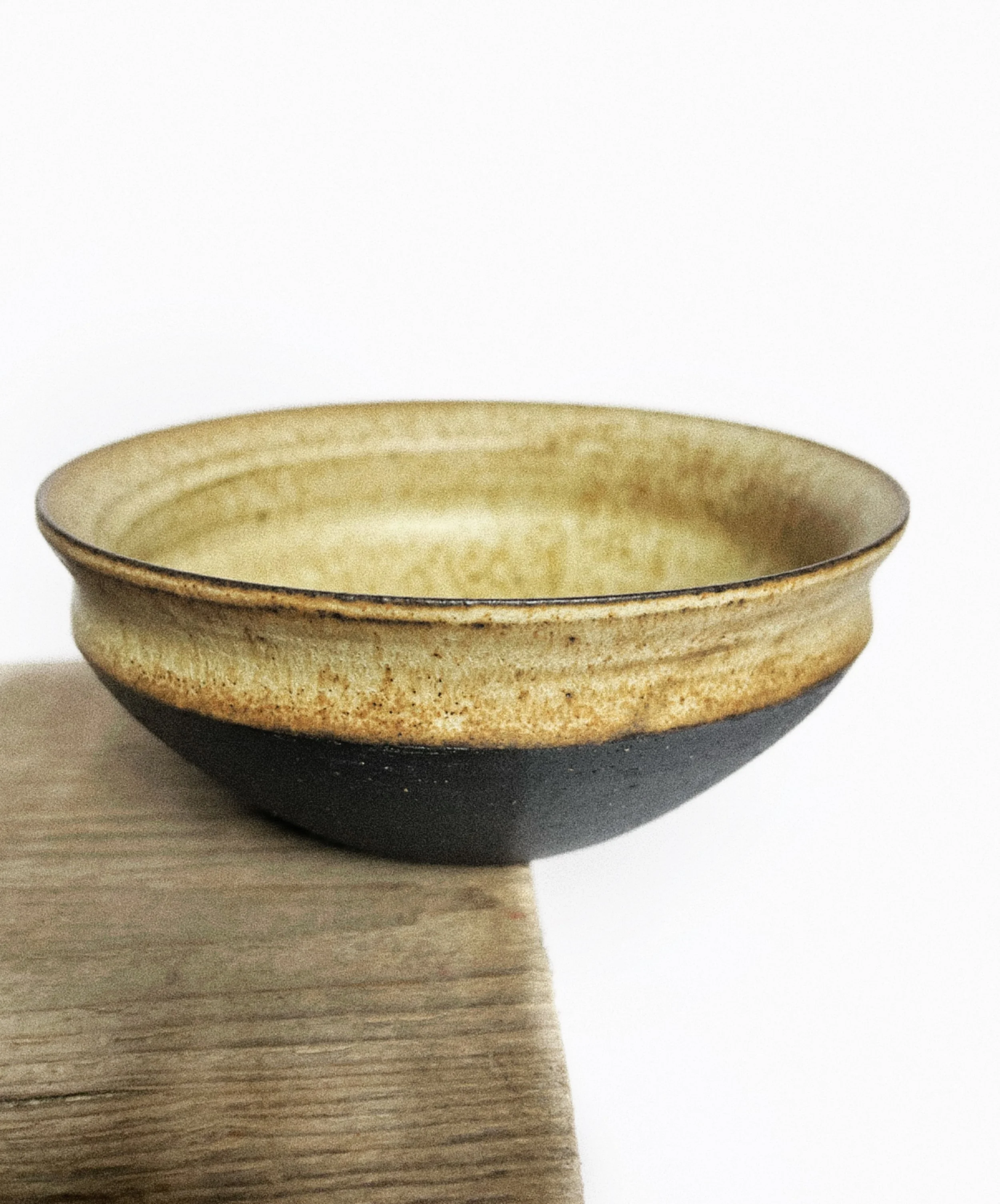 Bowl in Black Stoneware and Mustard