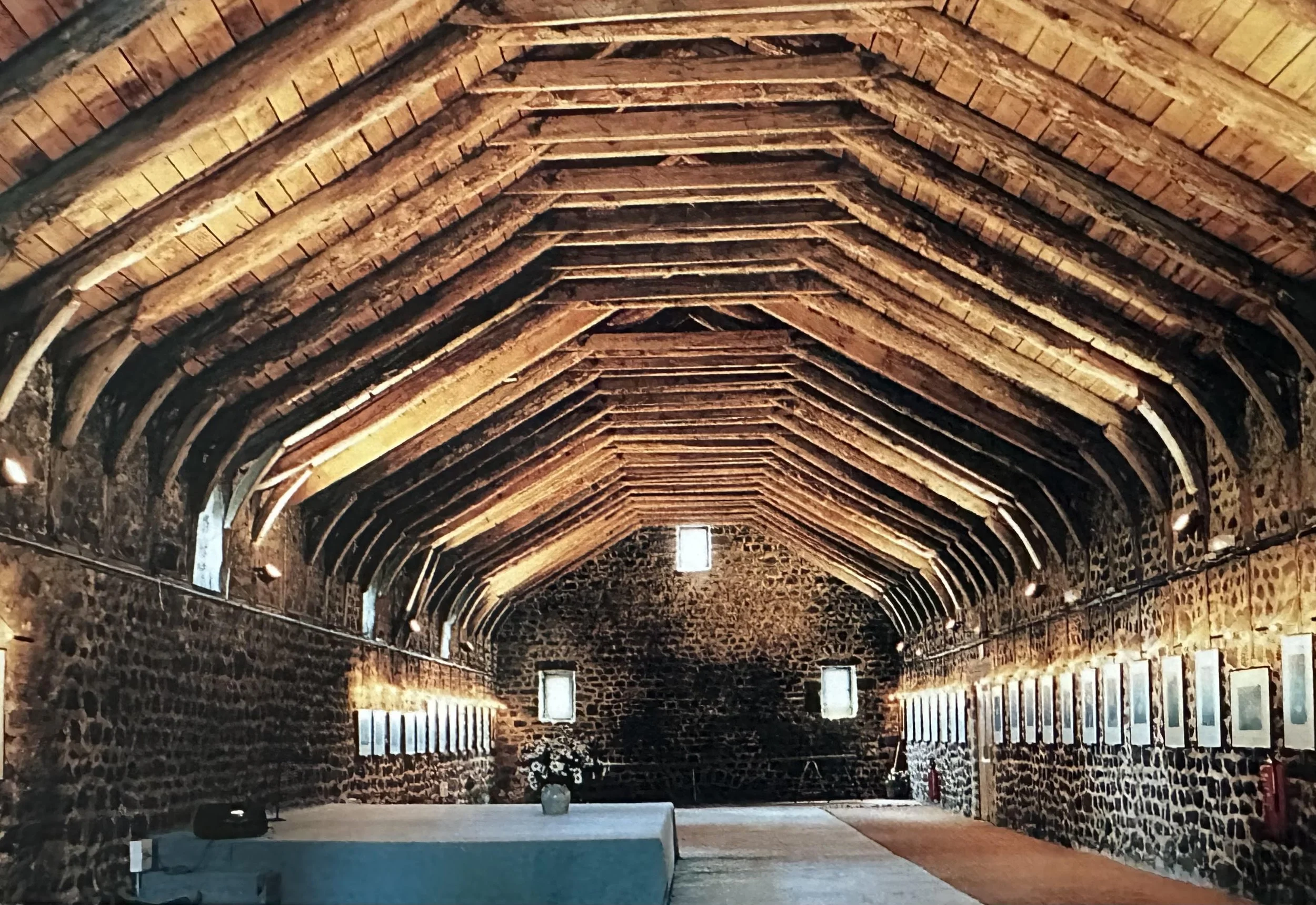 The great barn at Grange de Clavières, St Agrève in the Ardèche, the scene of over 20 years of festivals, concerts, and exhibitions.