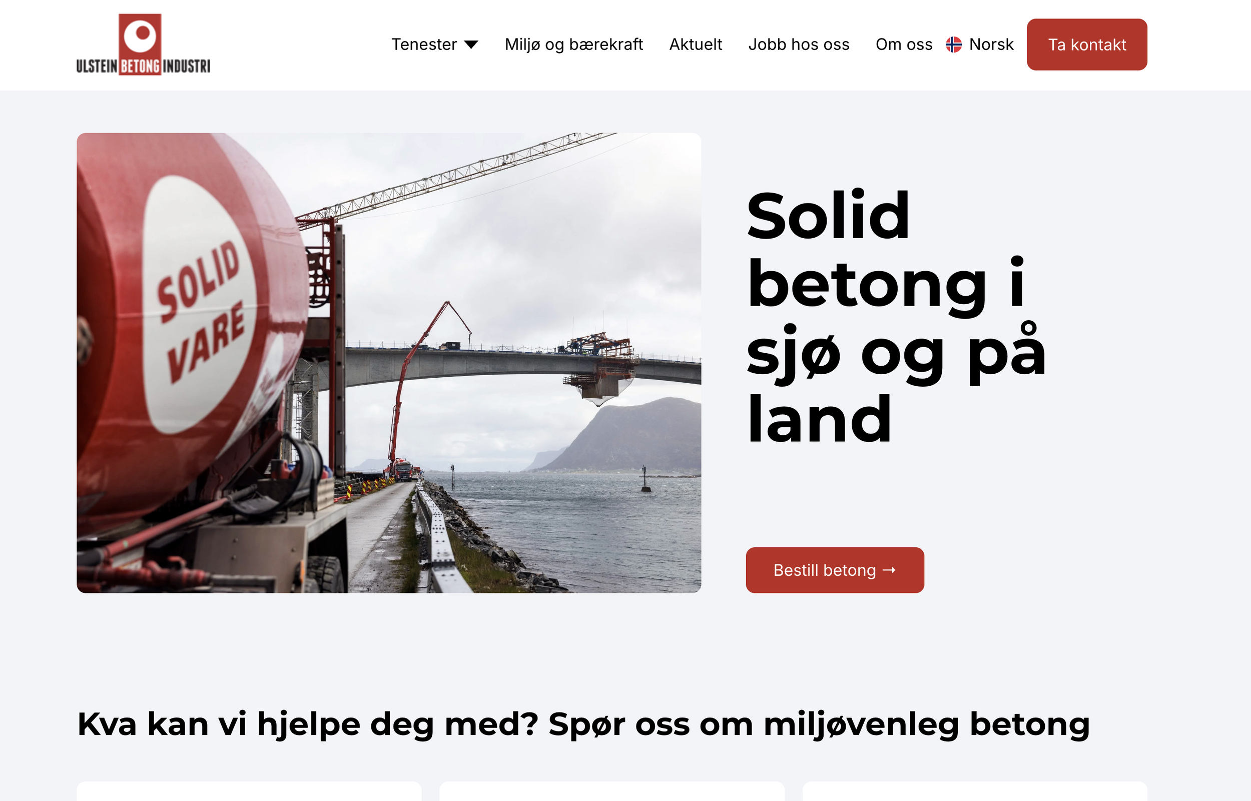 en webside som handler om betong