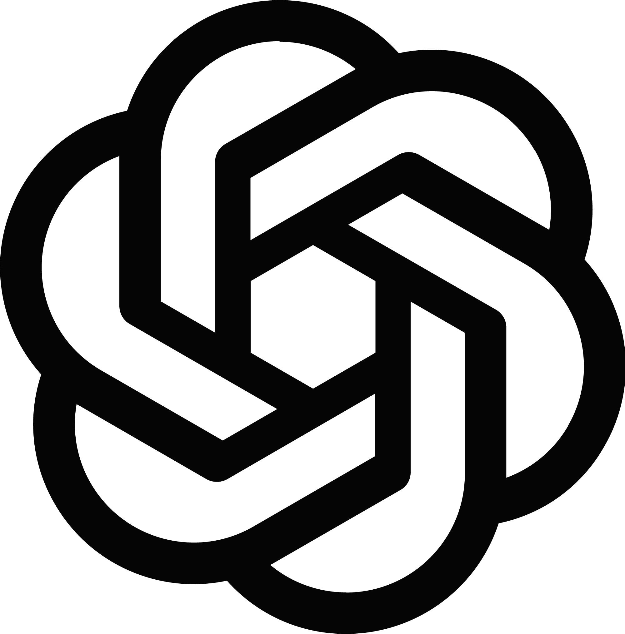 Black and white illustration of OpenAI logo
