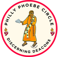 Philadelphia Phoebe Circle logo with a figure in traditional clothing holding a scepter, surrounded by the name of the organization