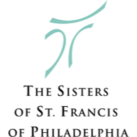Logo of The Sisters of St. Francis of Philadelphia with stylized teal figure and black text.