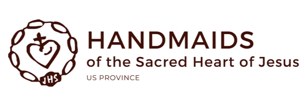 Handmaids of the Sacred Heart of Jesus logo with a stylized heart and chain design.