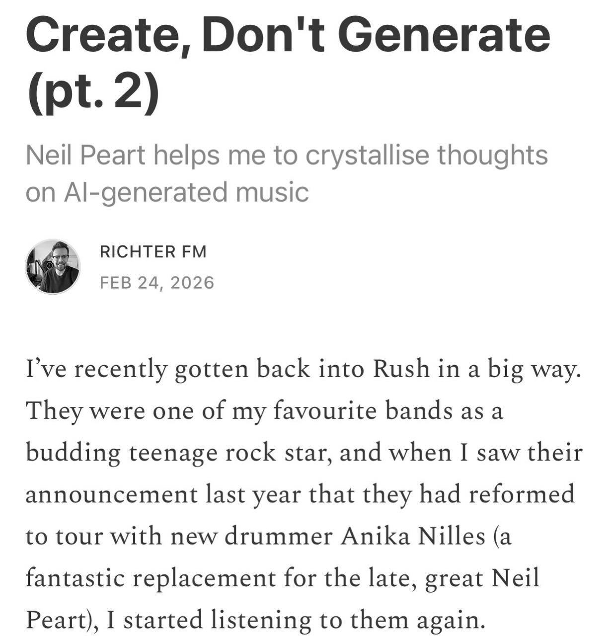 New blog post up, about getting back into Rush in the context of keeping music human. 

#rush #music #vgm #composer #gamecomposer
