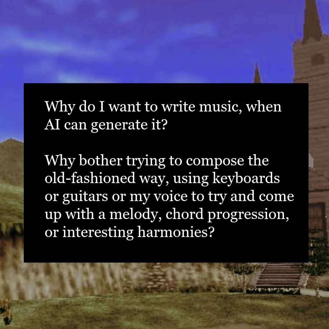 Excerpts from my latest post on Substack. Read in full at the link on my profile. 

#vgm #gamecomposer #gamemusic #substack #noai