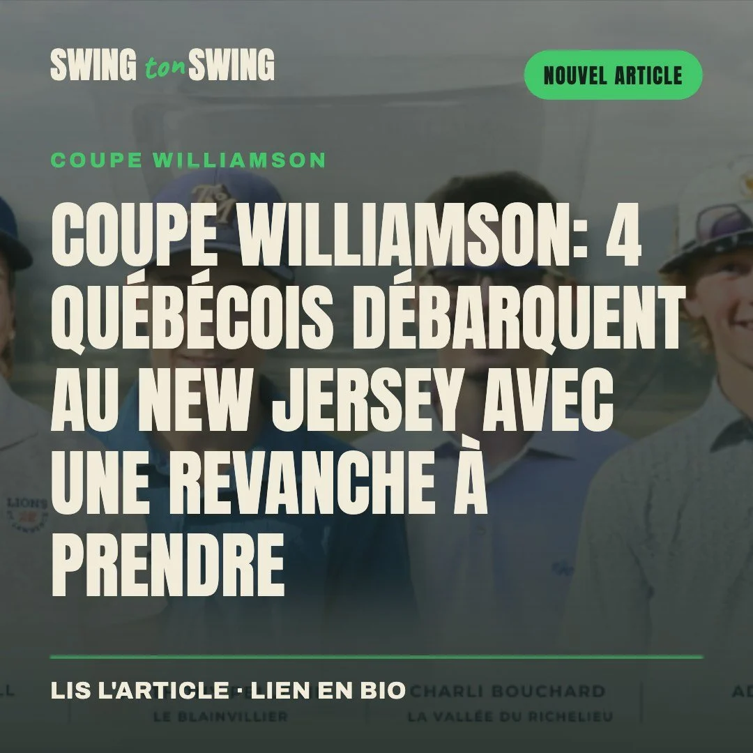 Un point. 🏌️&zwj;♂️

C'est tout ce qui a s&eacute;par&eacute; le Qu&eacute;bec du troph&eacute;e &agrave; la Coupe Williamson l'an pass&eacute;.

Les 10 et 11 ao&ucirc;t, Charlie Mitchell, Anthony Pellerin, Charlie Bouchard et Adam Claveau s'en vont