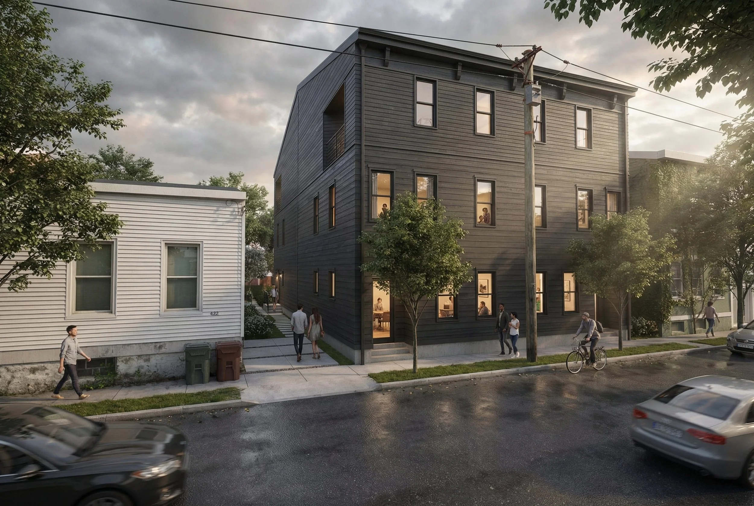 Covington Kentucky. Missing Middle. Infill housing. Two-family modern housing.