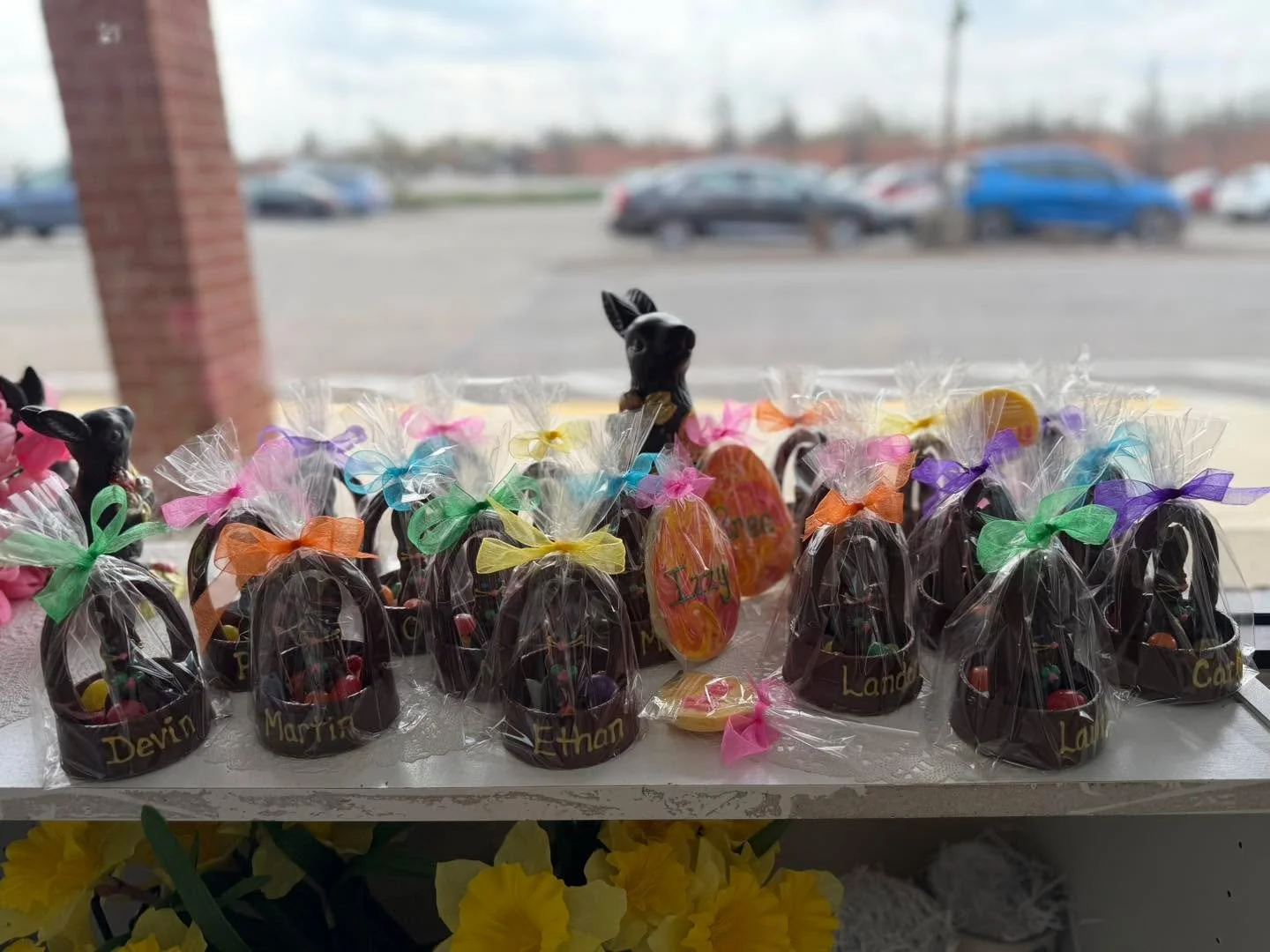 Some traditions are just too sweet to change!

Kate picked up her monogrammed chocolate baskets today and it turns out, we first made them for her 17 years ago when she and her husband were married at Easter. Since then, it&rsquo;s been a yearly trad