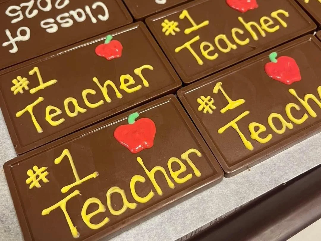 Looking for the perfect Teacher Appreciation gift? 

Our handcrafted chocolates are a simple (and delicious!) way to show your gratitude. From fun themed treats to classic favorites, we&rsquo;ve got something every teacher will love.

Stop in and cel