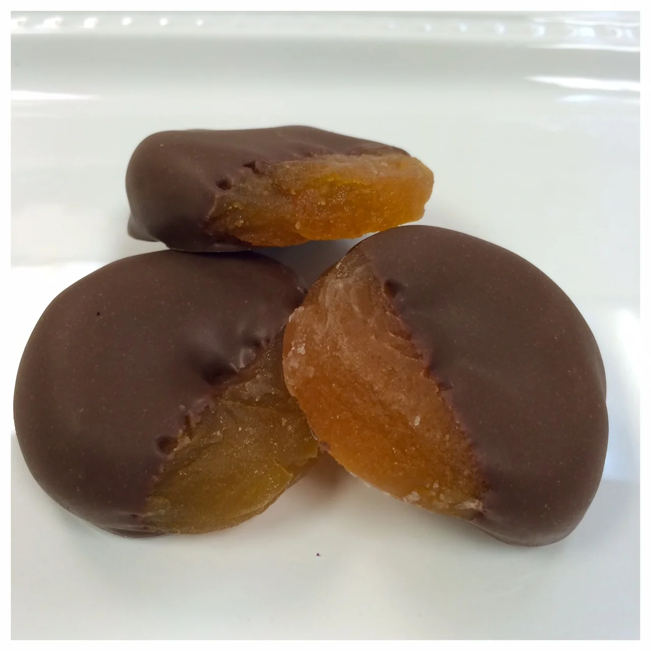 Chocolate Dipped Candied Apricots