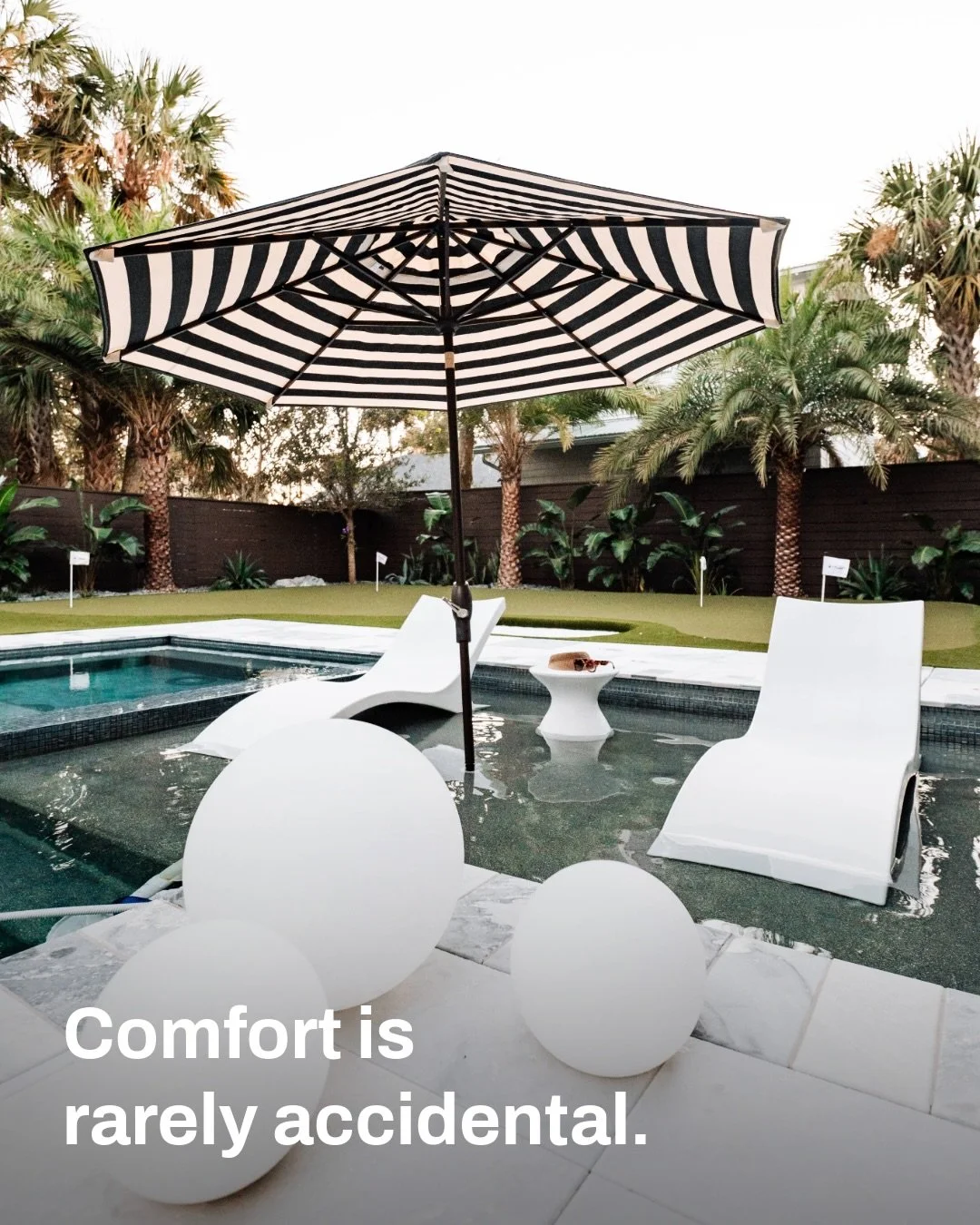 Comfort in a landscape is often mistaken for furniture or finishes.

But the feeling usually begins earlier. Privacy where it matters. Shade when it&rsquo;s needed. Clear movement through the space. Seating placed where people naturally want to gathe