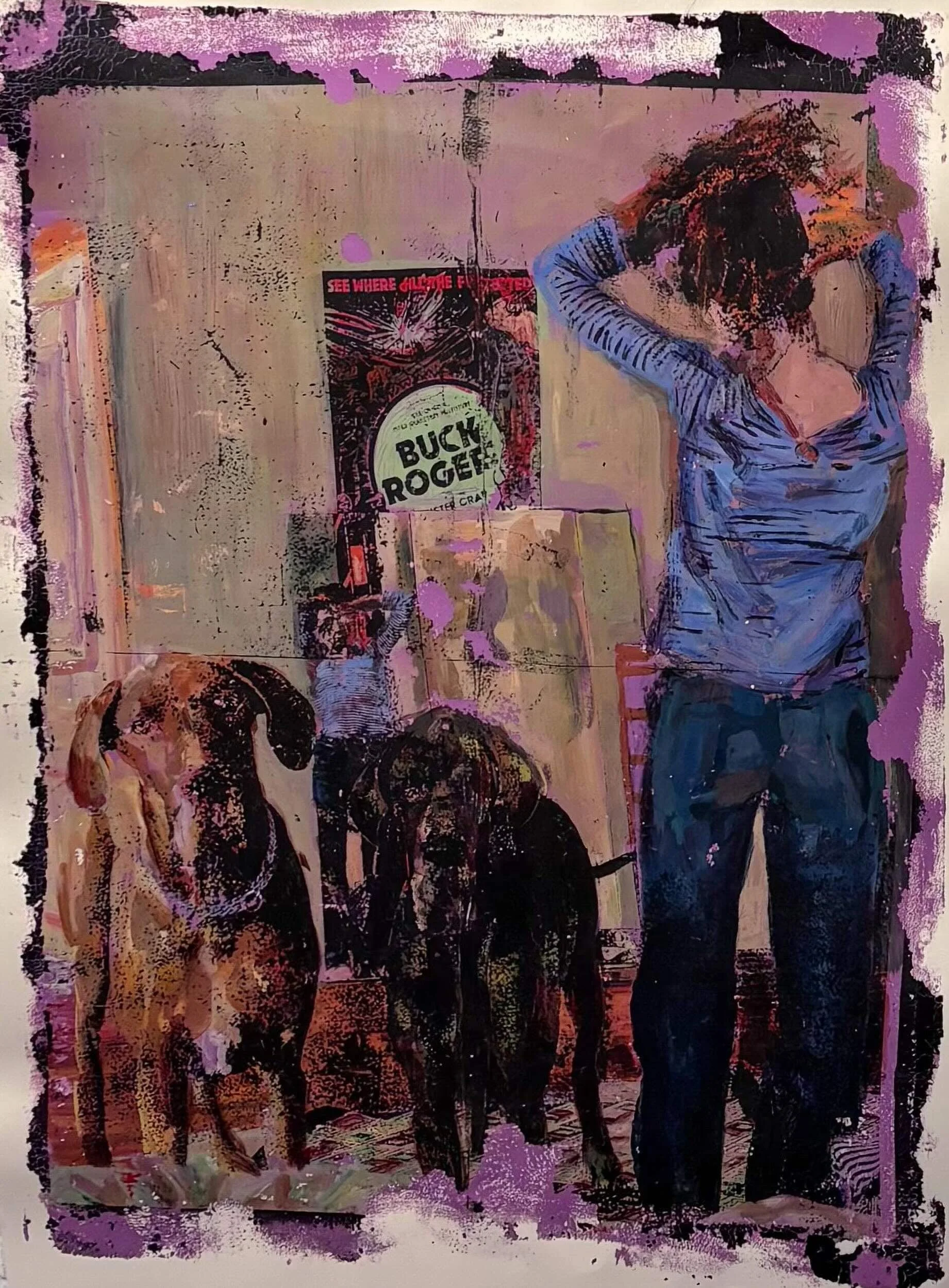 The Feeling of Being Watched, Acrylic Gel Print on Paper, 24 x 18"