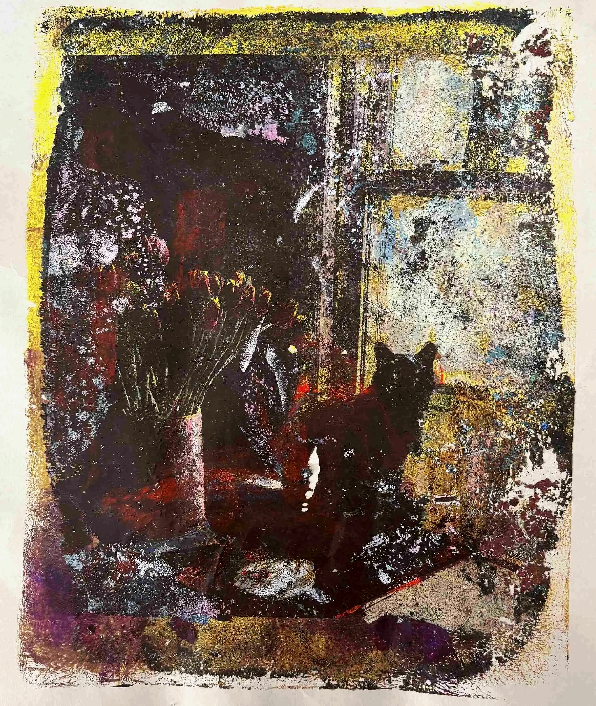 Untitled, Acrylic Monotype on Paper, 10 x 8"