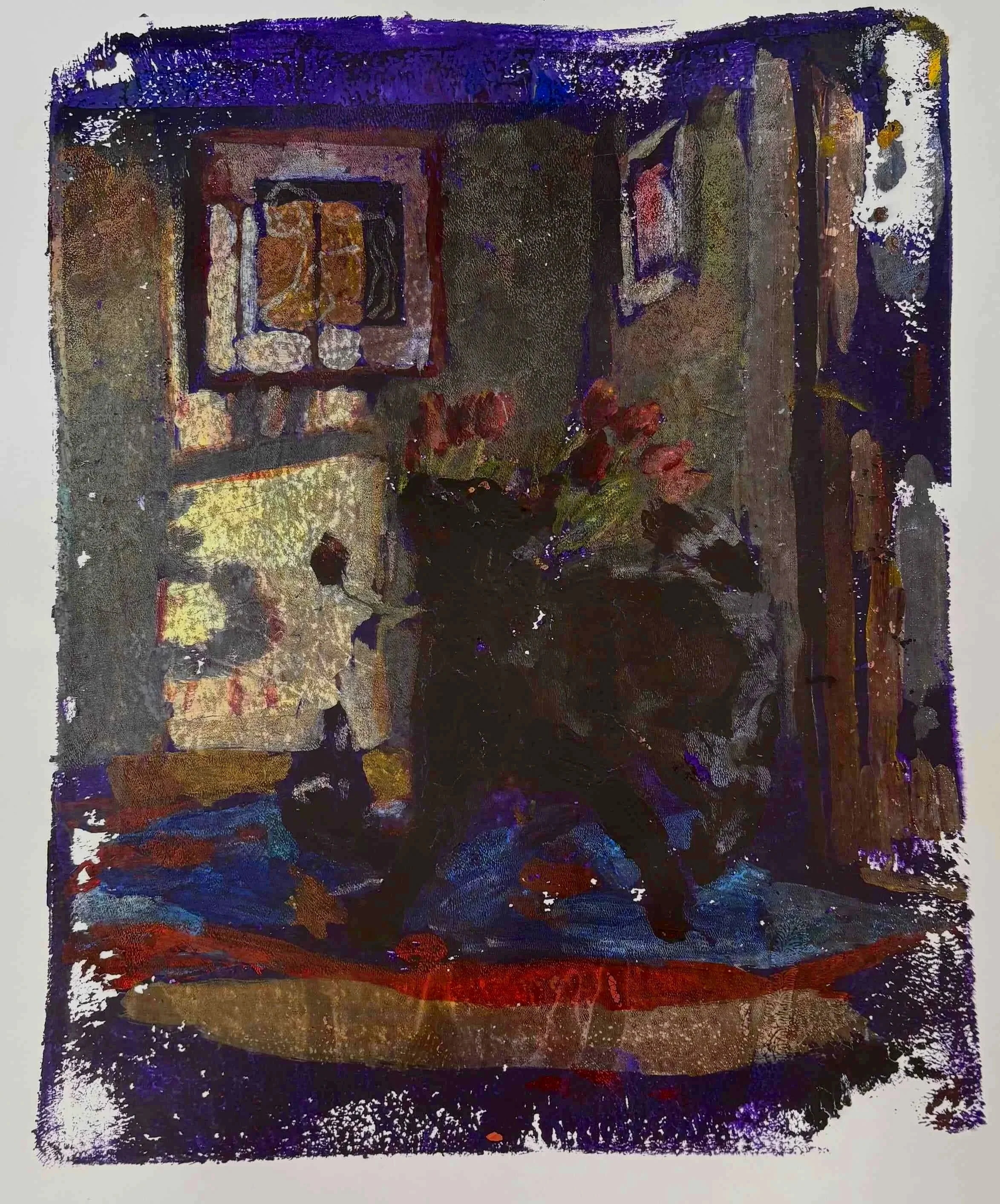 Untitled, Acrylic Monotype on Paper, 10 x 8"