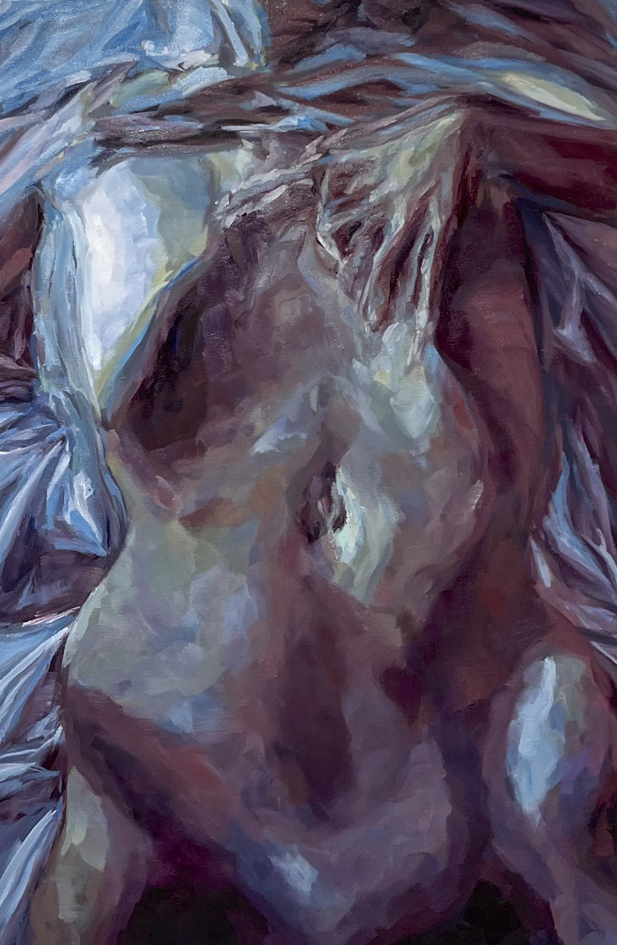 melancholia in motion, traces of the past in the flesh, Oil on Canvas, 36 x 24"