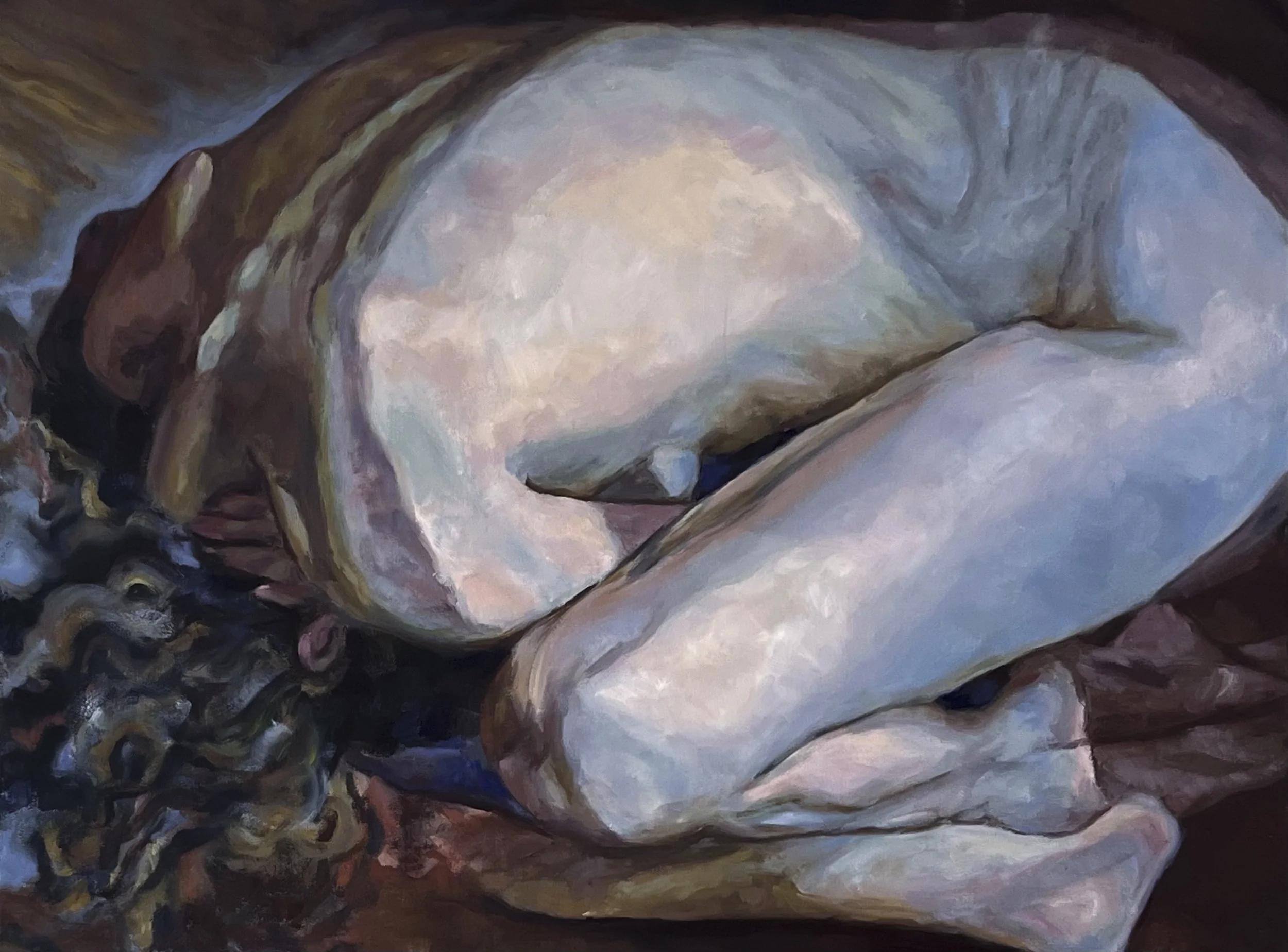 wrung out, worn down, please touch me gently, Oil on Canvas, 30 x 40"