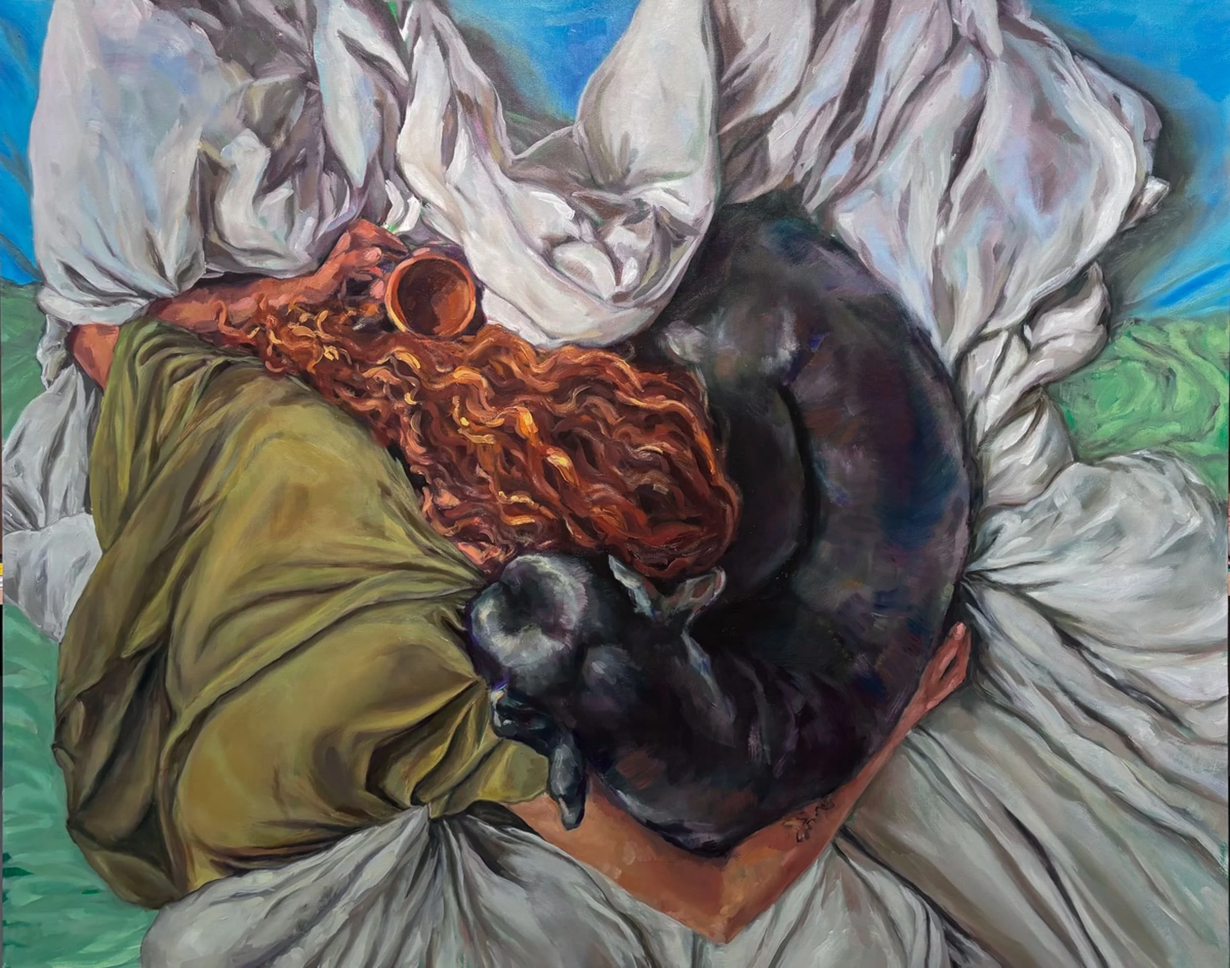 A Soft Inward Embrace, Oil on Canvas, 48 x 60"