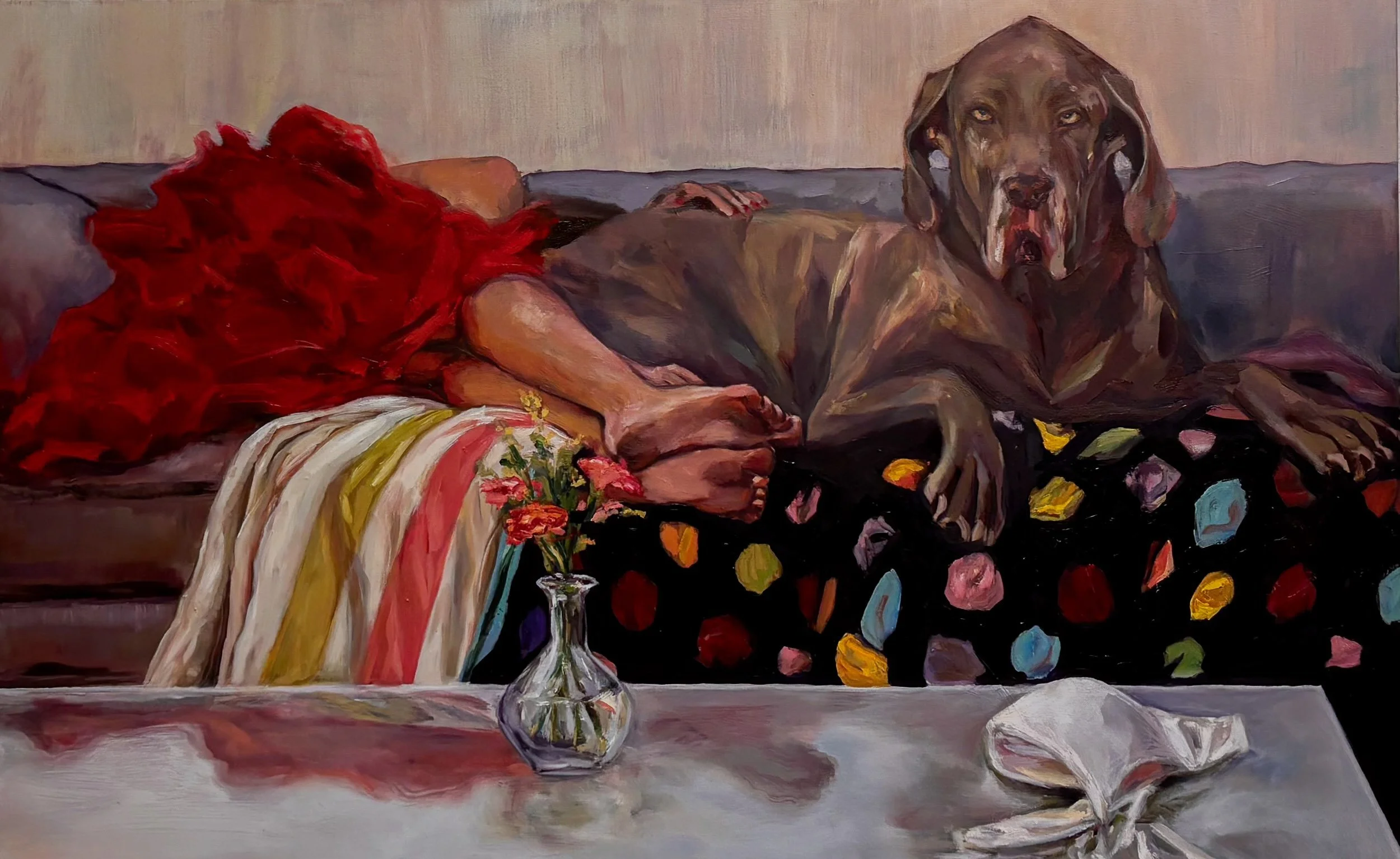 Good Dog, Enzo, Oil on Canvas, 30 x 48"