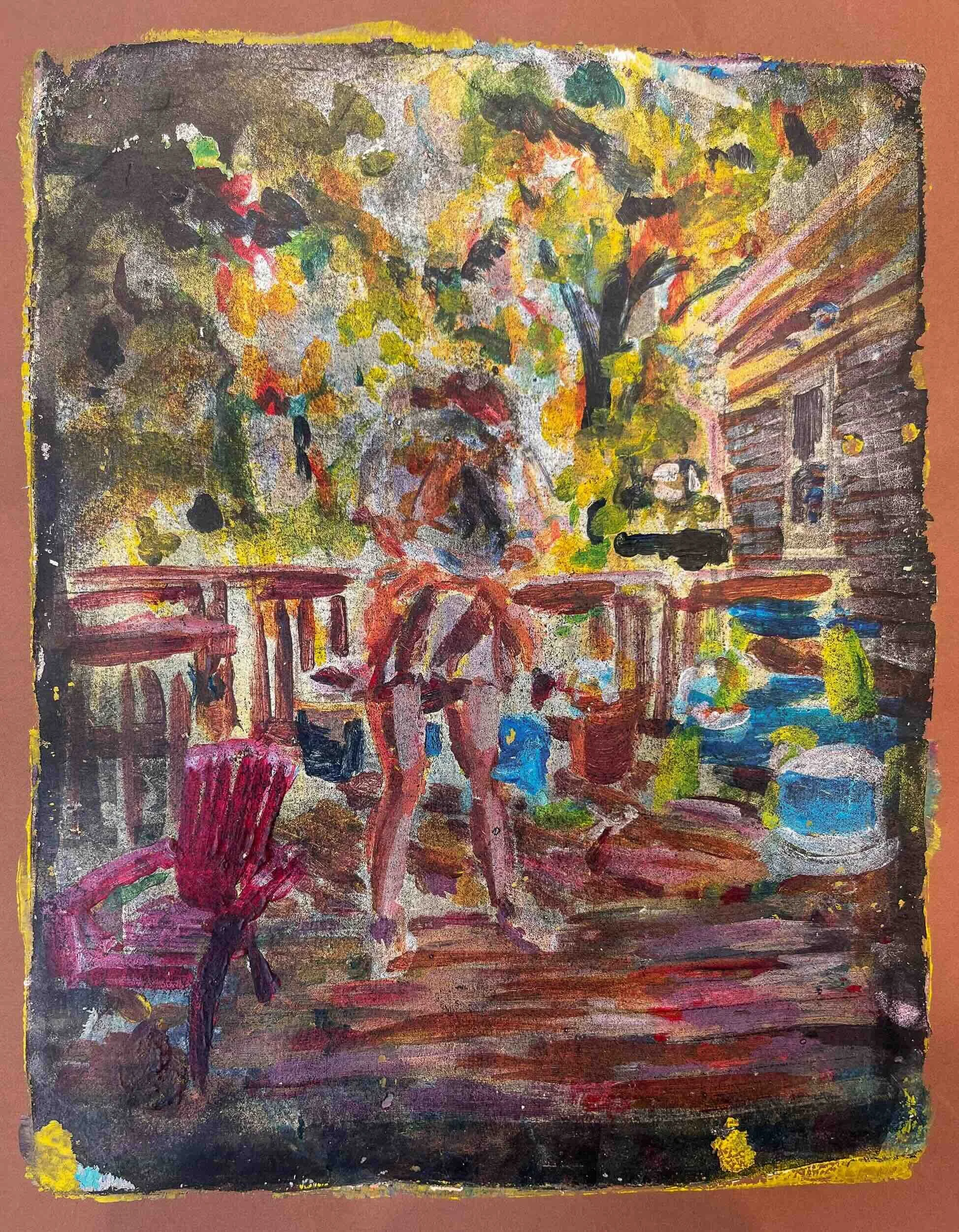 Untitled, Acrylic Monotype  on Paper, 10 x 8