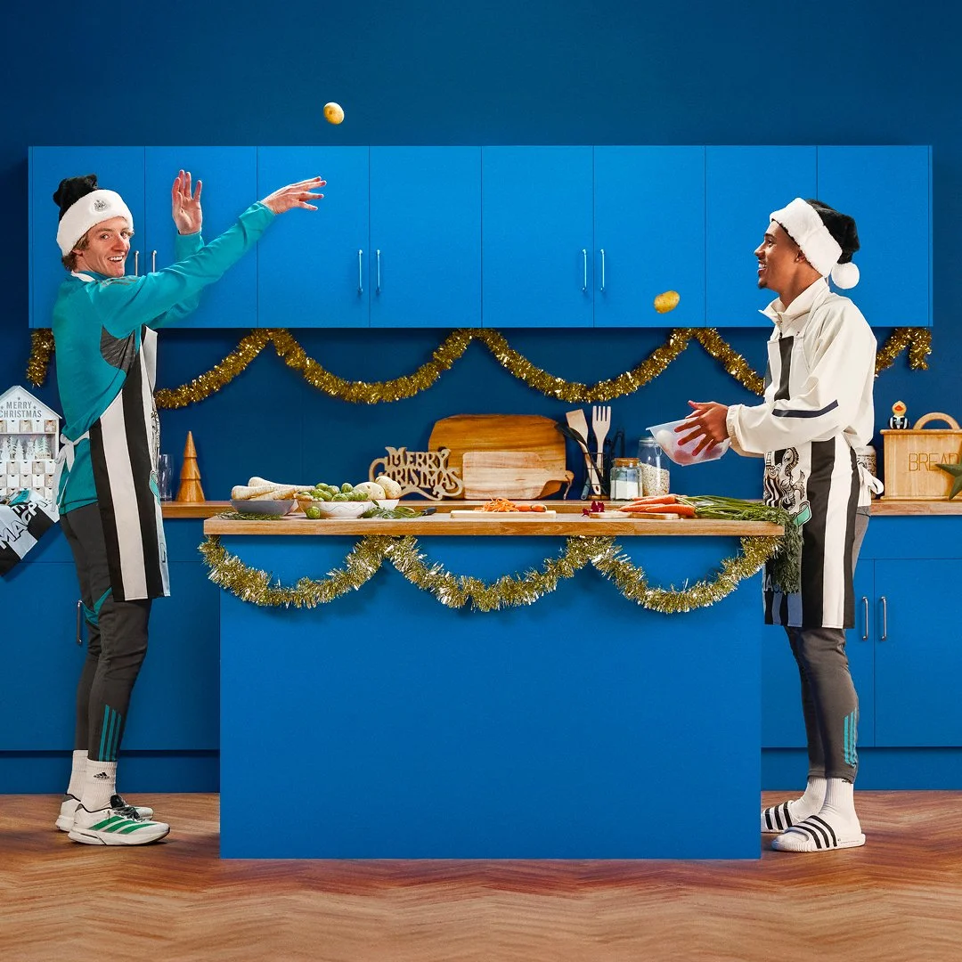 Throwing food to each other