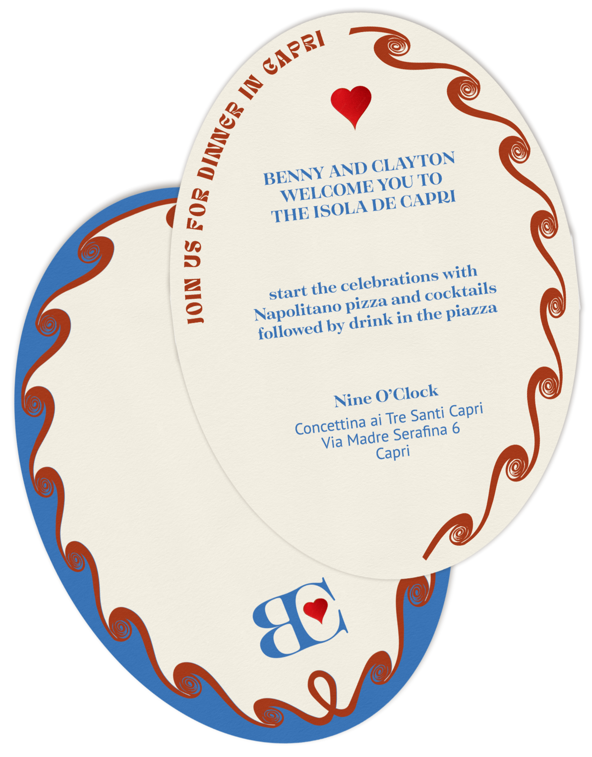 design for an oval invitation design