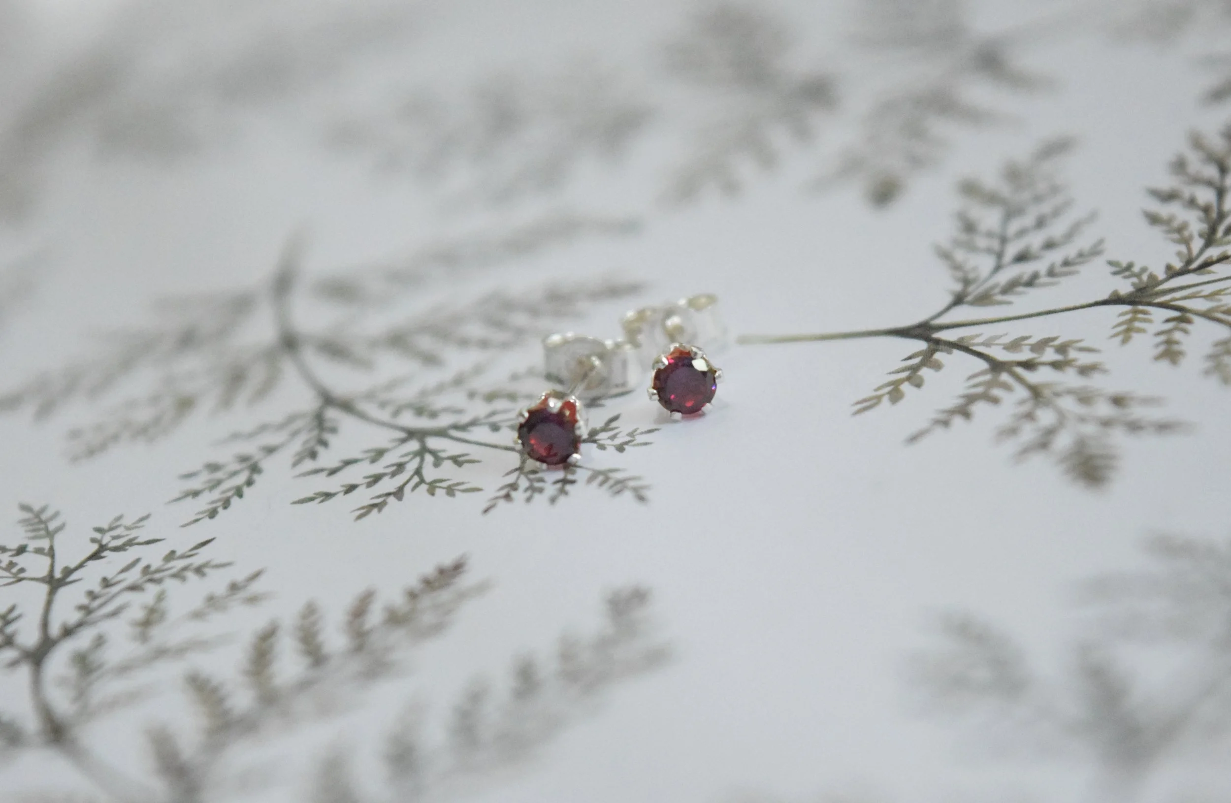 Magenta Glow Cubic Zirconia Studs