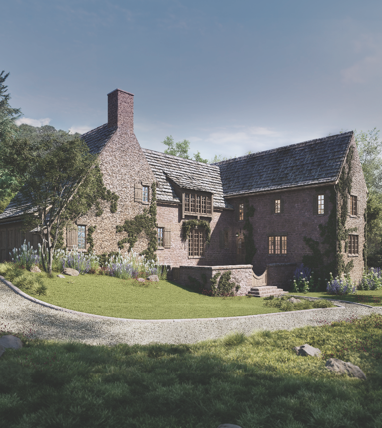 Stone exterior of a custom home in Middle Tennessee built by luxury home builder Nashville, Whitestone Homes.