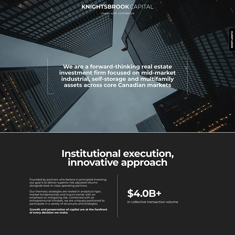 Looking up at tall glass skyscrapers in a city, with one person climbing a rope between buildings, showing an urban corporate environment.