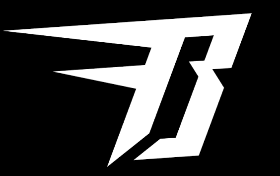 A stylized white logo with angular lines and sharp edges on a black background.