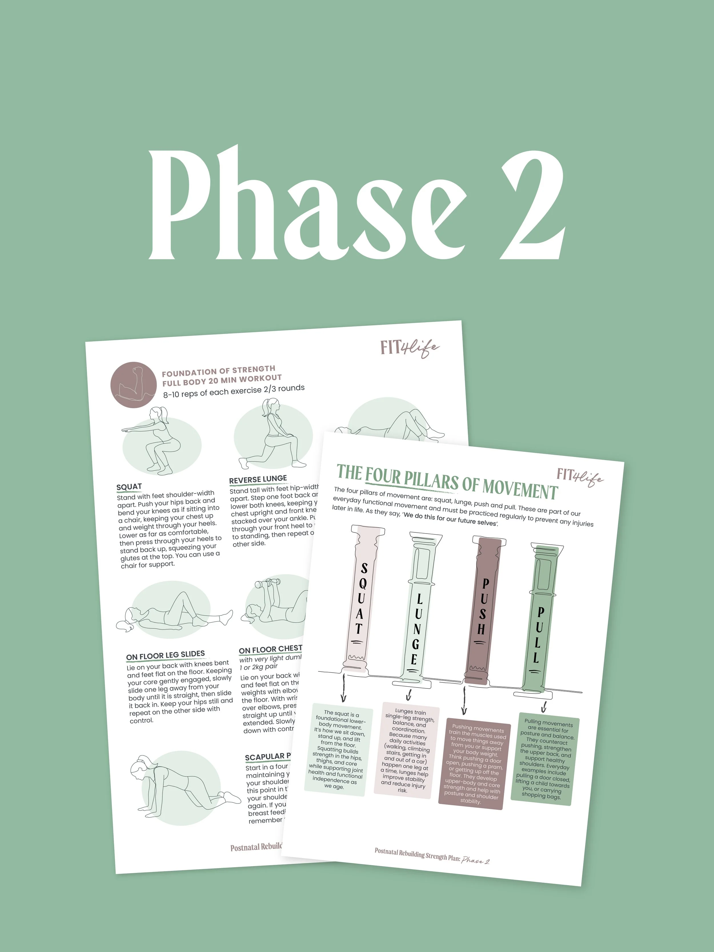 Postnatal Rebuilding Strength Plan - suitable for women in their fourth trimester and beyond.