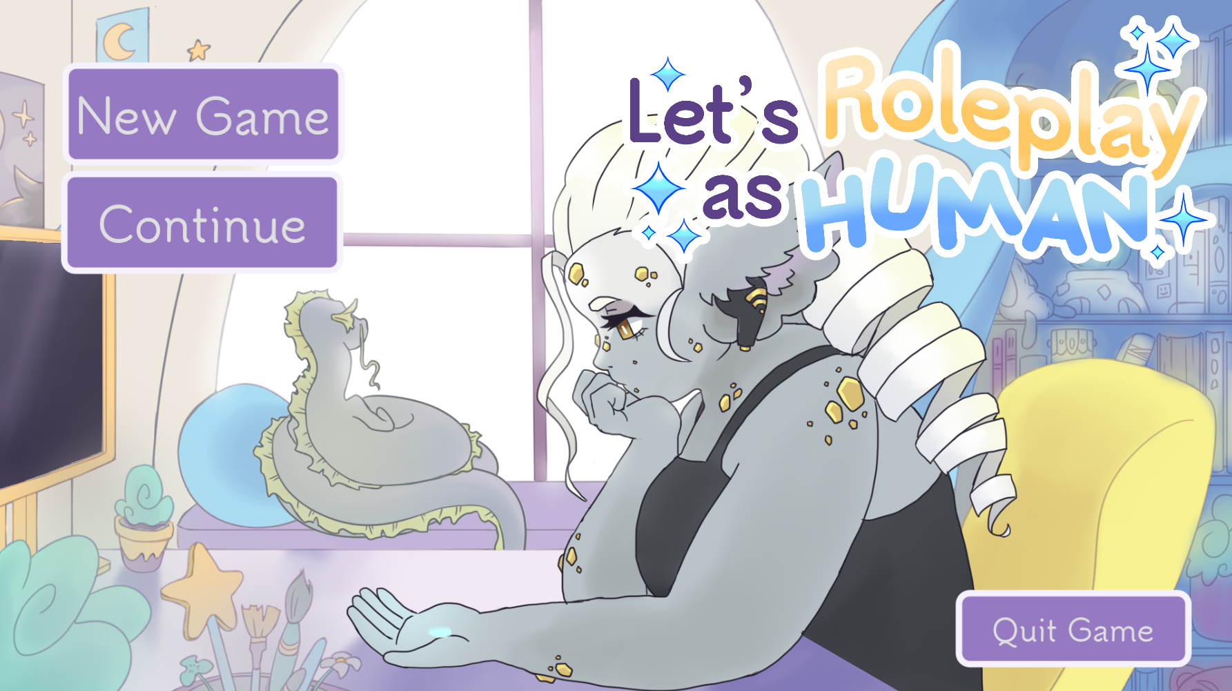 I designed the main character, Windy, and collaborated with background artist Regan Pope to make a title screen inspired by "Lofi Girl"