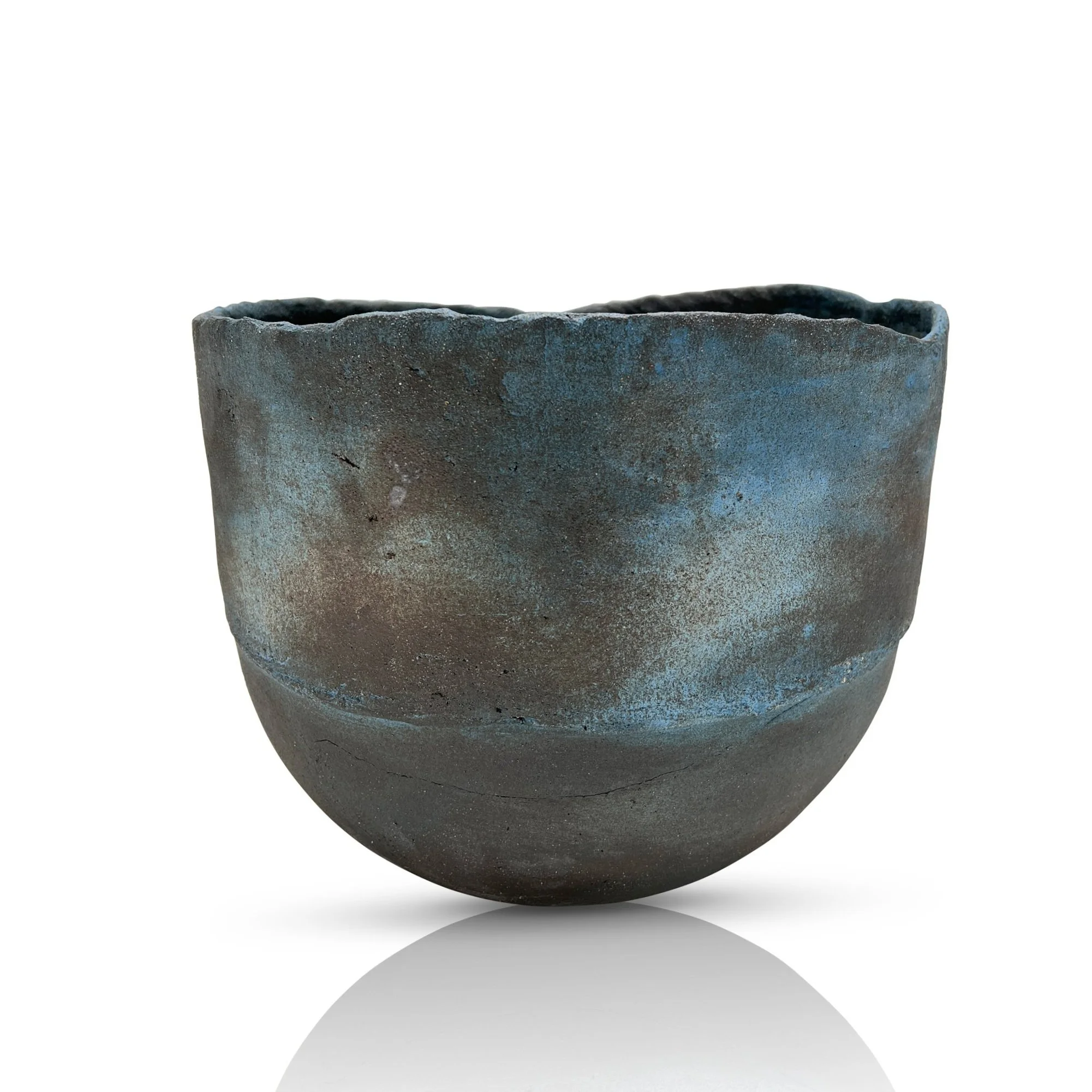 Mineral Vessel (cobalt, black, and white)