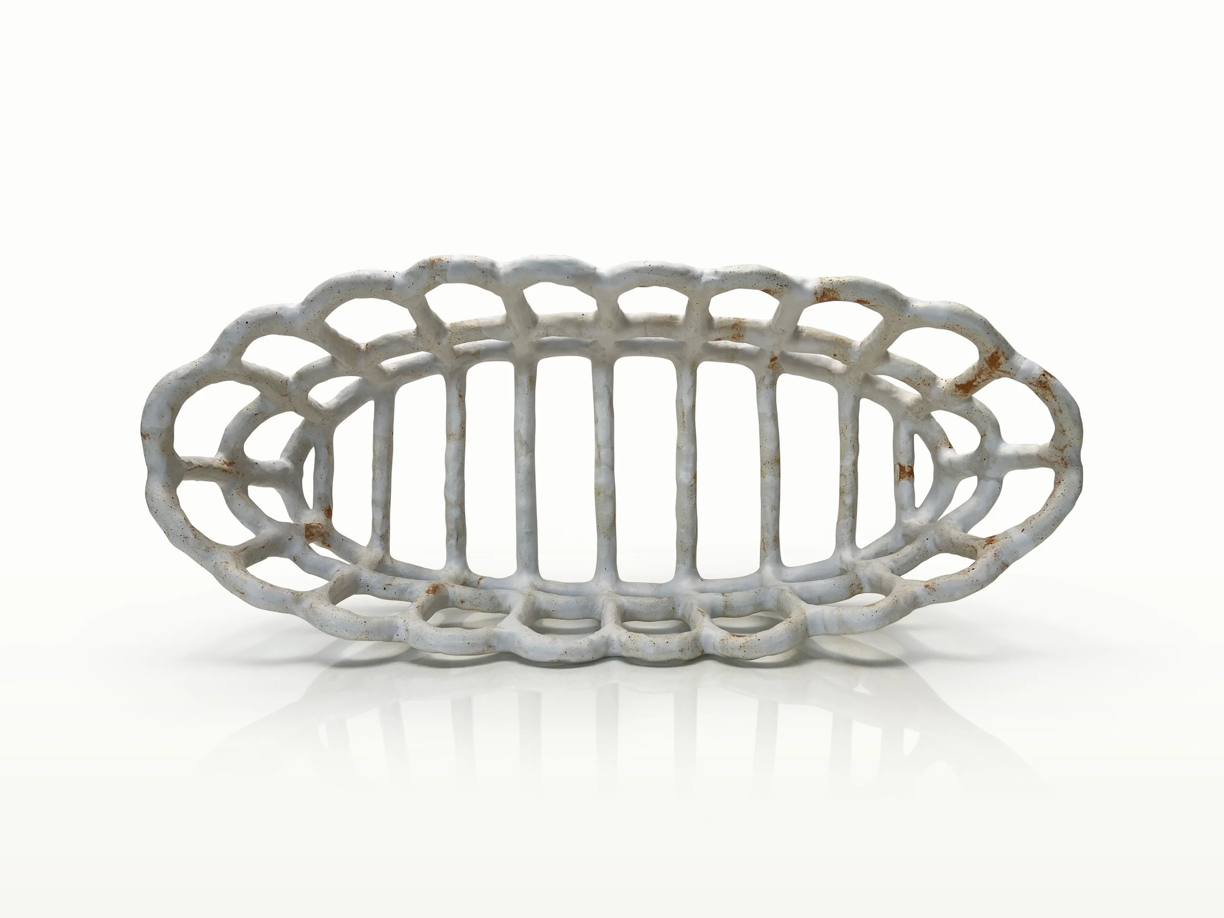 Large White Oval Basket