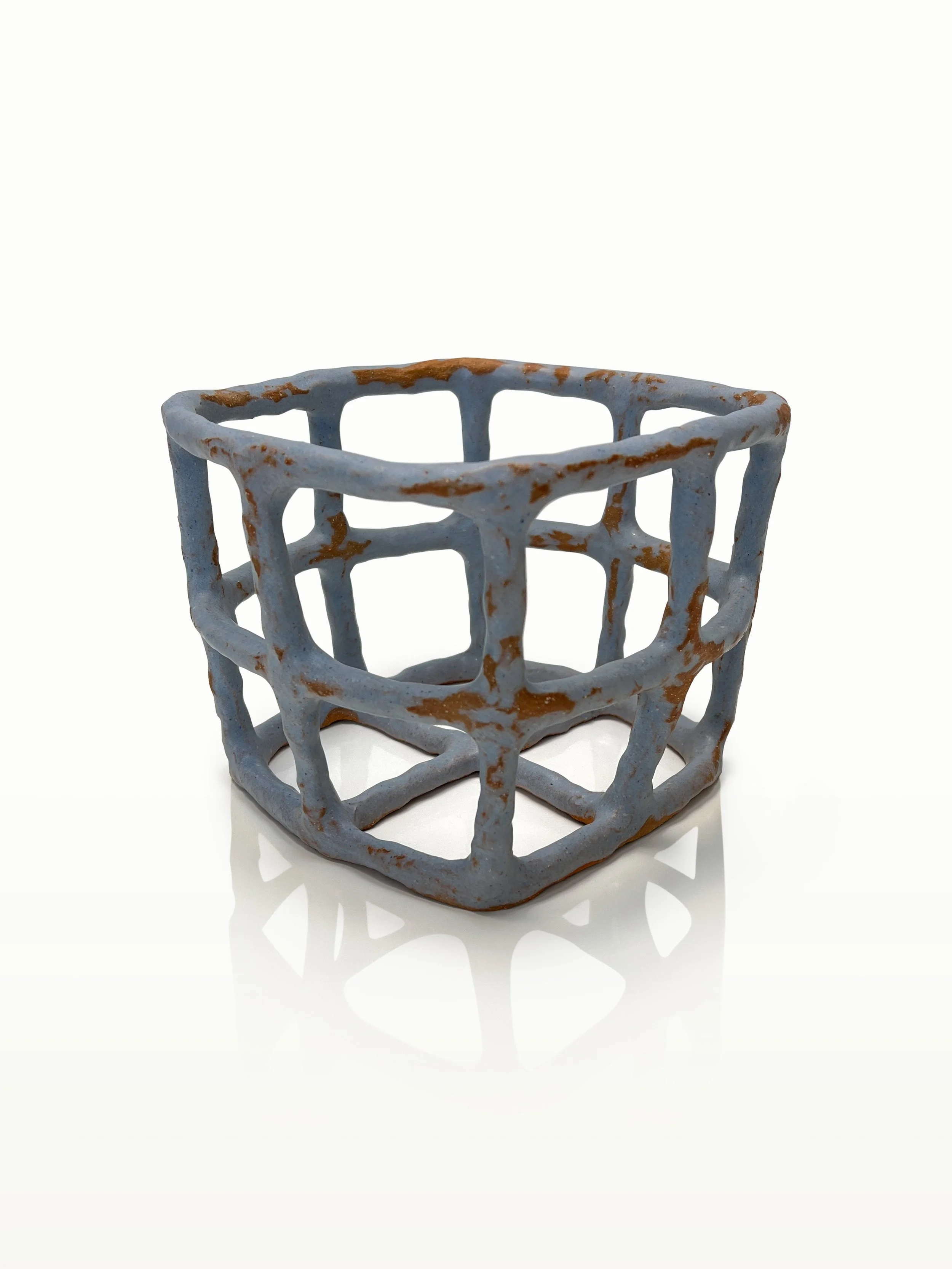 Dusty Blue Square Basket