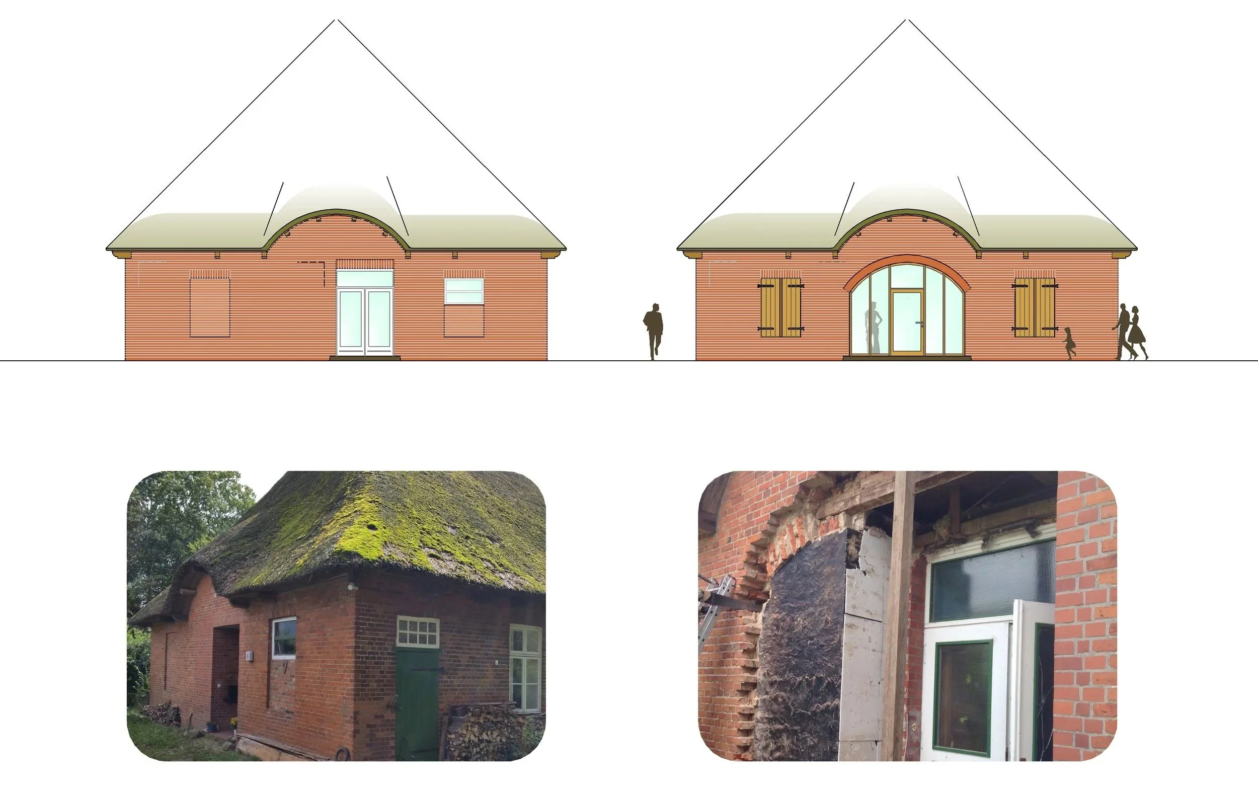 Umbau einer alten Schule mit Wiederherstellung der alten Fassade