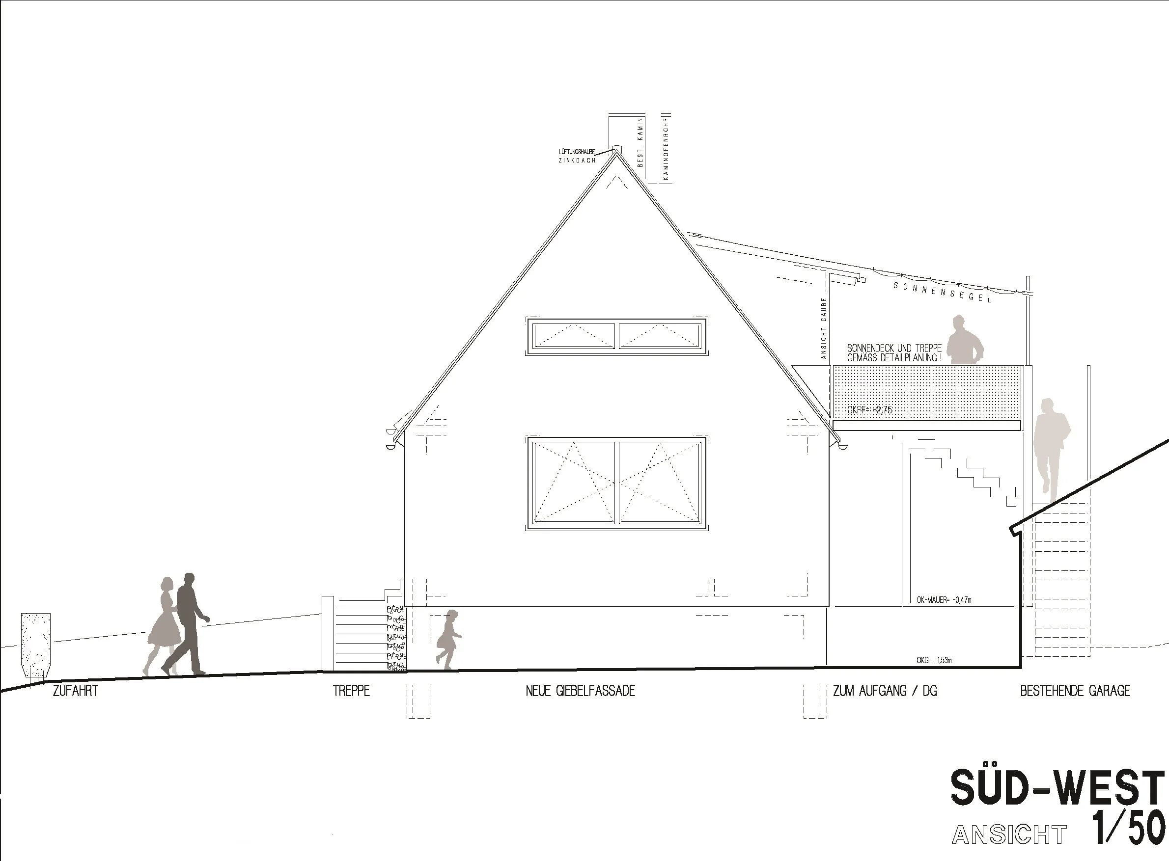 Gebäudeansicht Wohnhausumbau Architekt Schluck