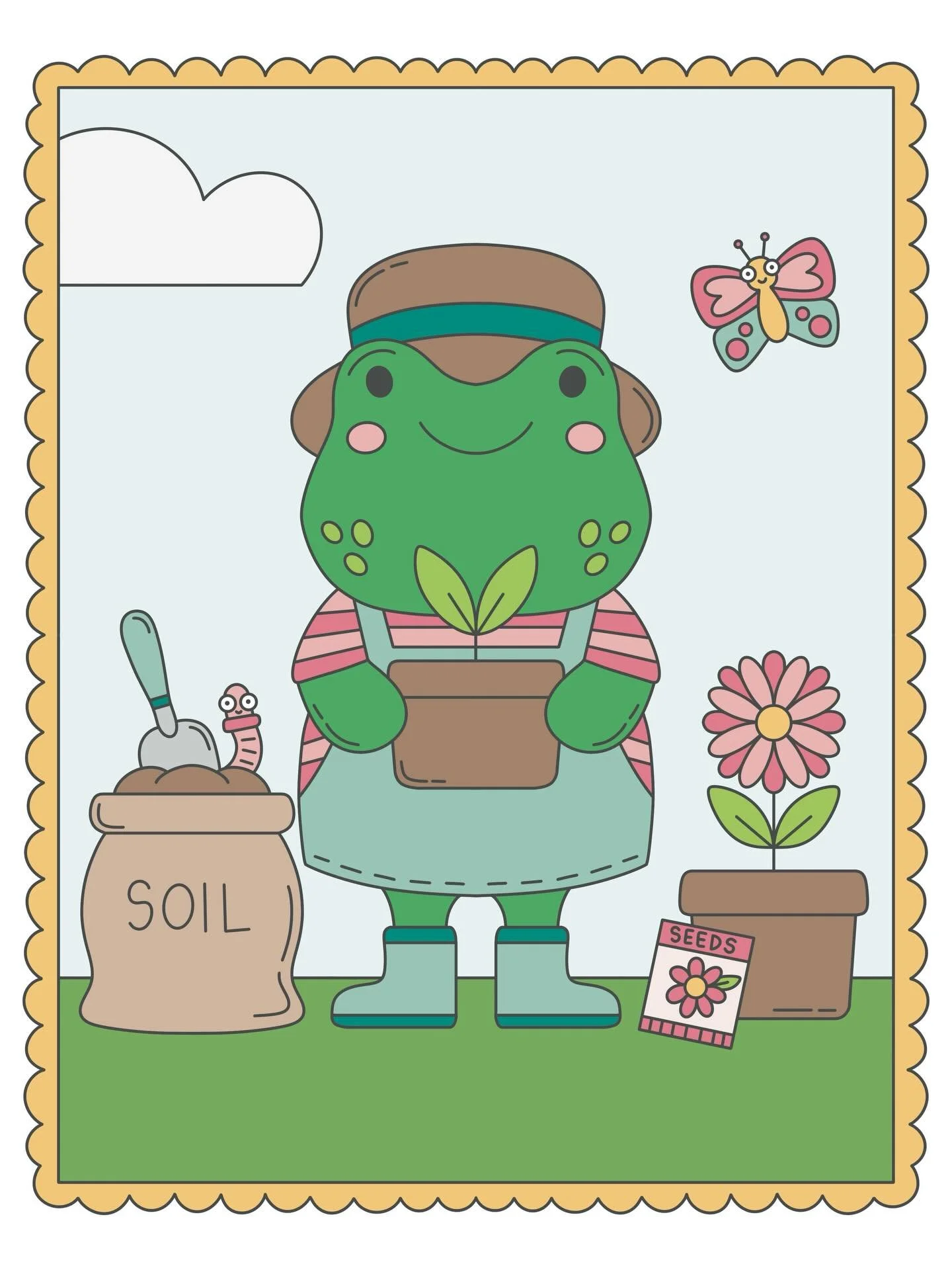A sweet little frog gardener plants tiny seeds in her sunny garden, knowing something magical is about to grow.

Joining in #BloomWild2026 with the first prompt &ldquo;Plant Something&rdquo; hosted by @irisandsea @whimandjoy @by_clairelee @almo__stud