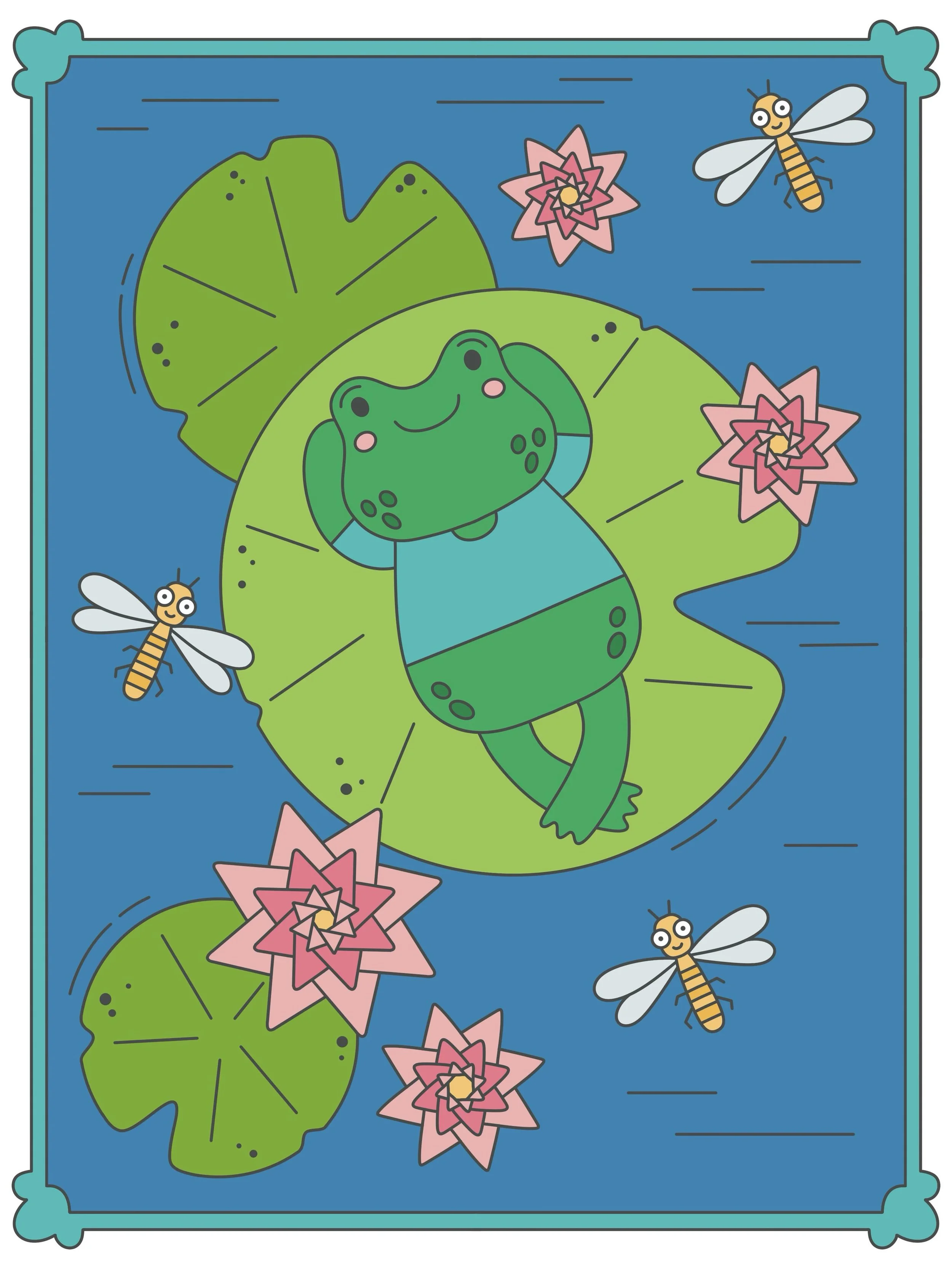 Our little frog gardener is taking a peaceful break, floating down the river on a lily pad while dragonflies dance through the air. 

It&rsquo;s the final prompt of #BloomWild2026 &ldquo;Wild &amp; Free&rdquo;. Thank to hosts @irisandsea @whimandjoy 