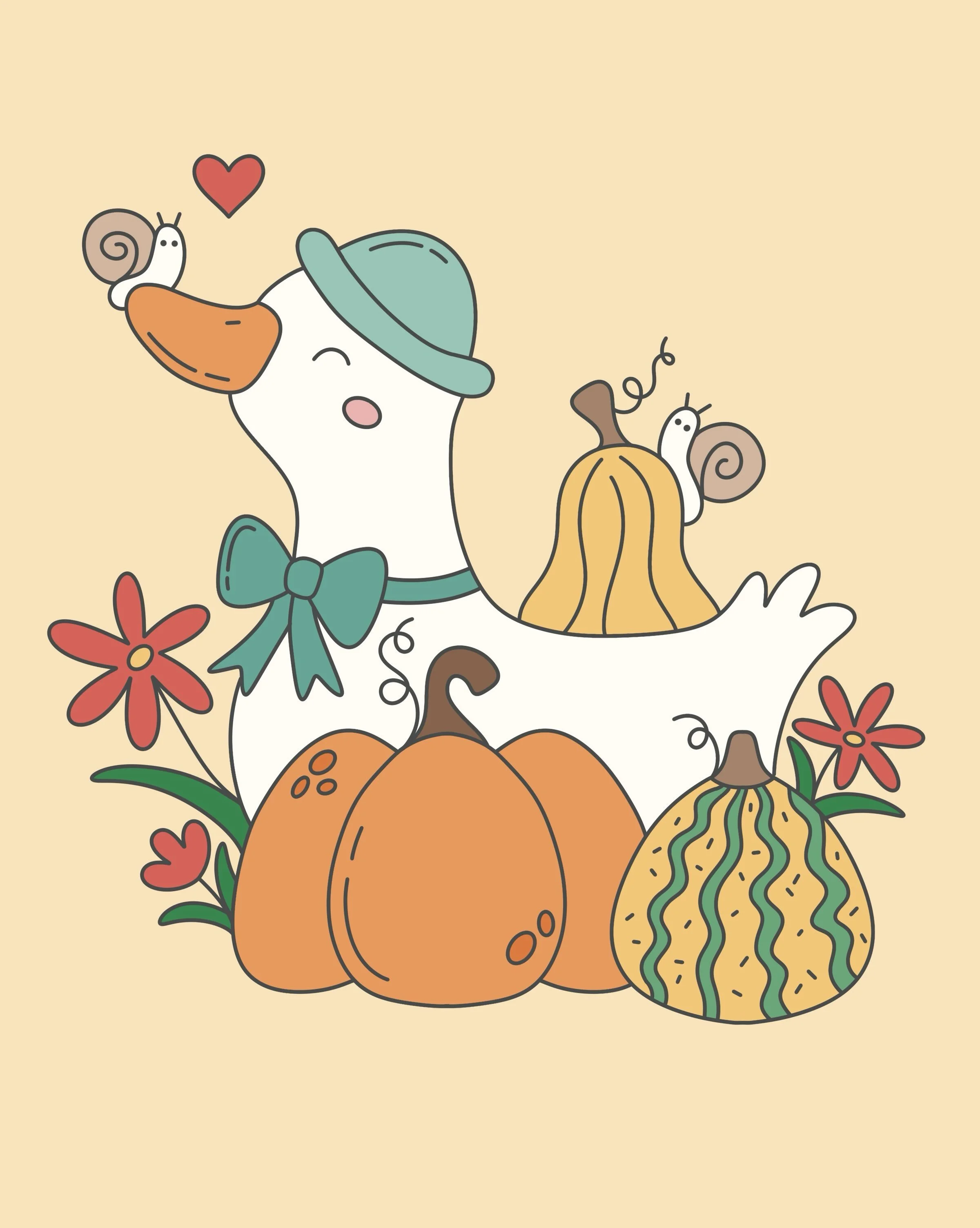 A sweet duck and her snail friends enjoying a cool autumn afternoon together! Swipe to see the DTIYS inspiration from @happydoodlesbyellie. When this popped up in my feed yesterday I knew I had to join in! 

#happydoodlesbyellie12k #dtiyschallenge #a