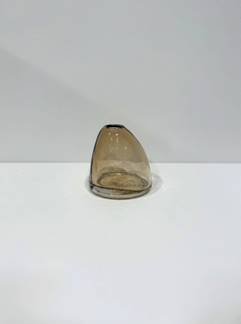 Short Brown Glass Vase