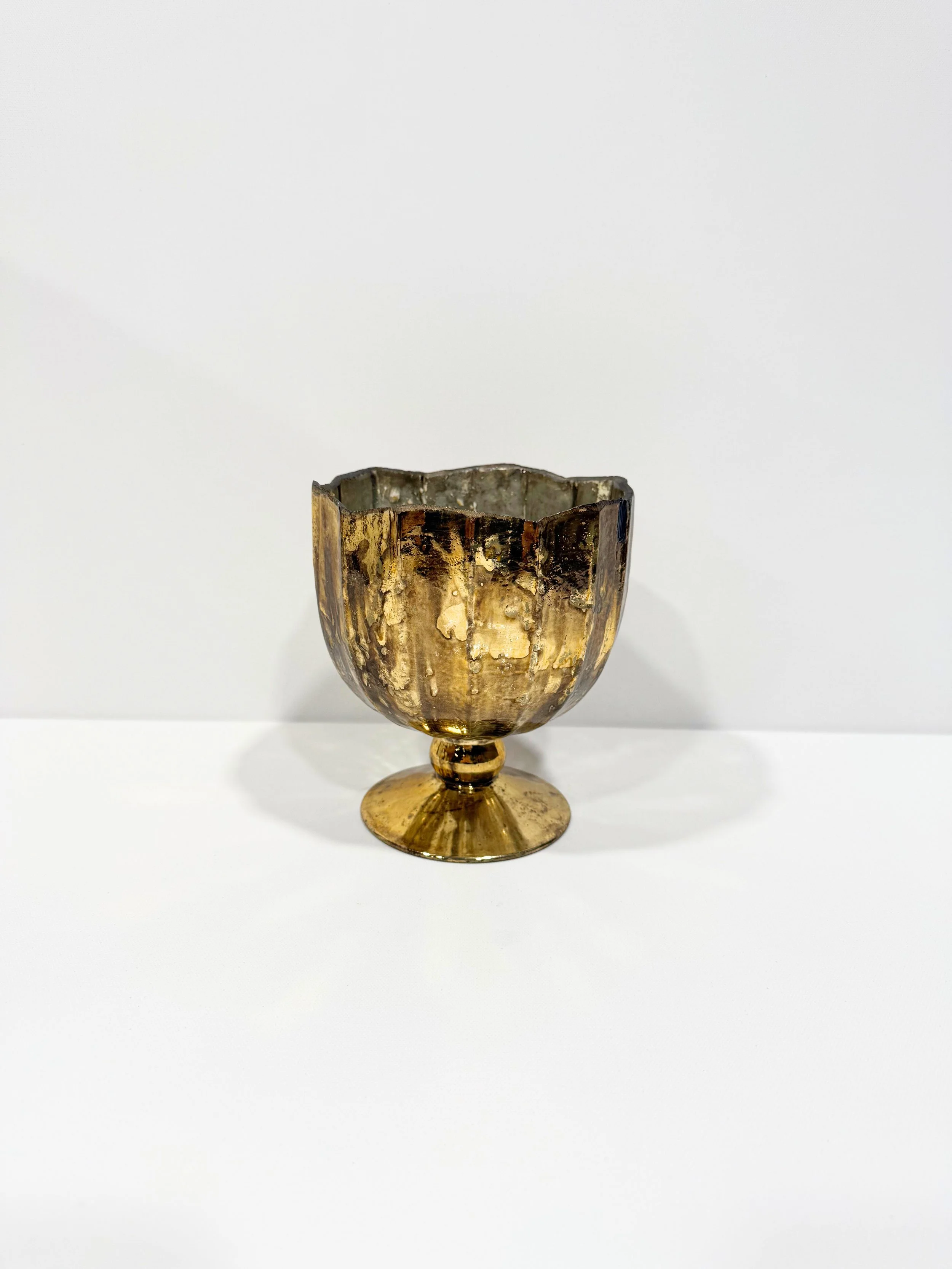 Gold Mercury Glass Compote